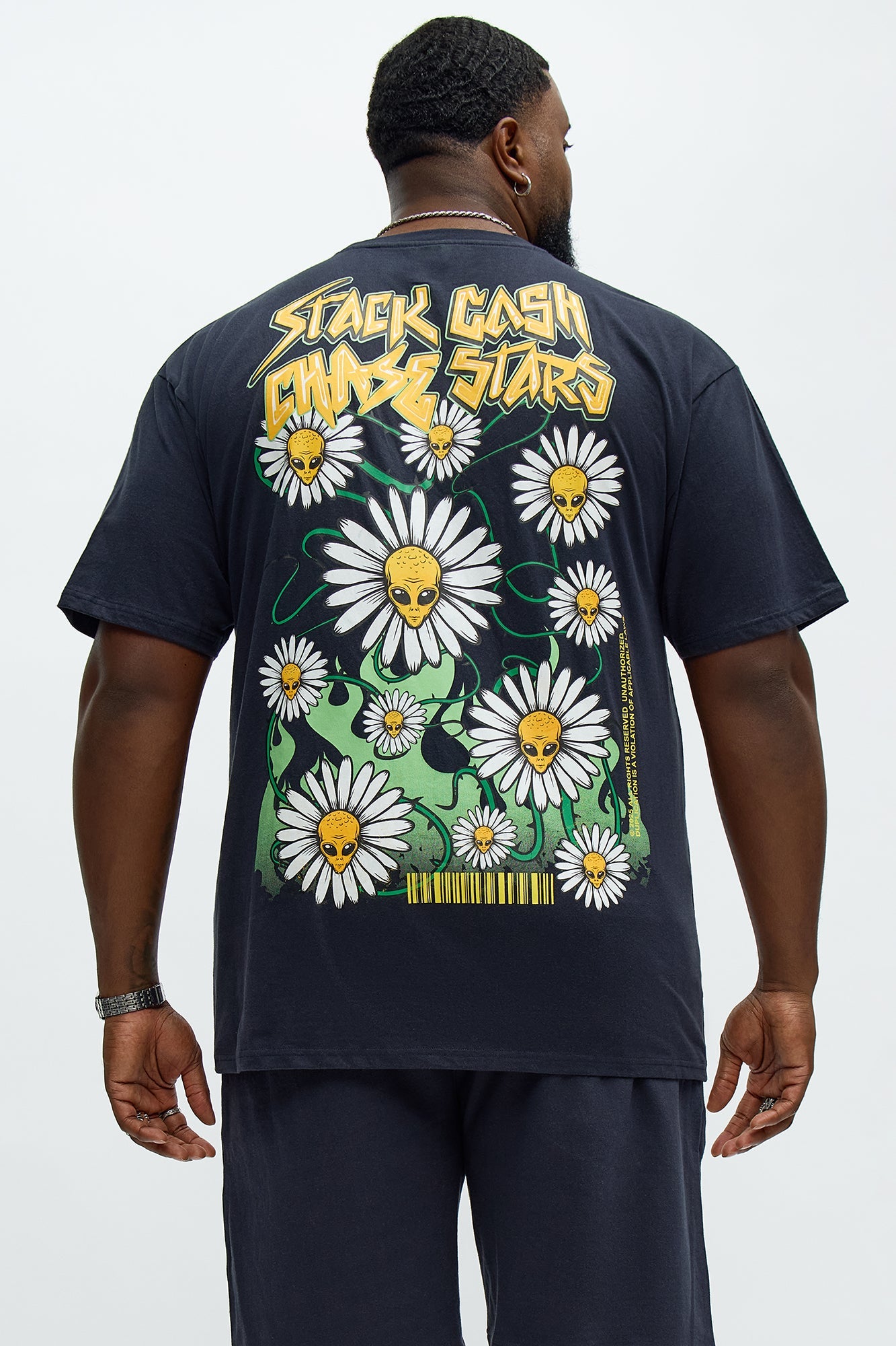 Stack Cash Chase Stars Short Sleeve Tee - Grey