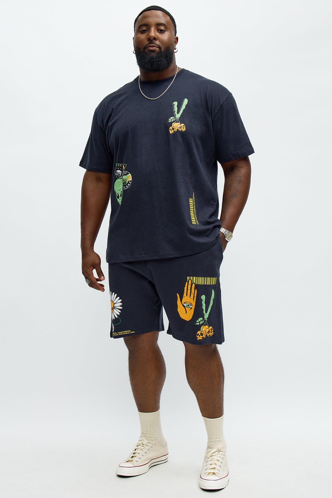 Stack Cash Chase Stars Sweatshorts - Black