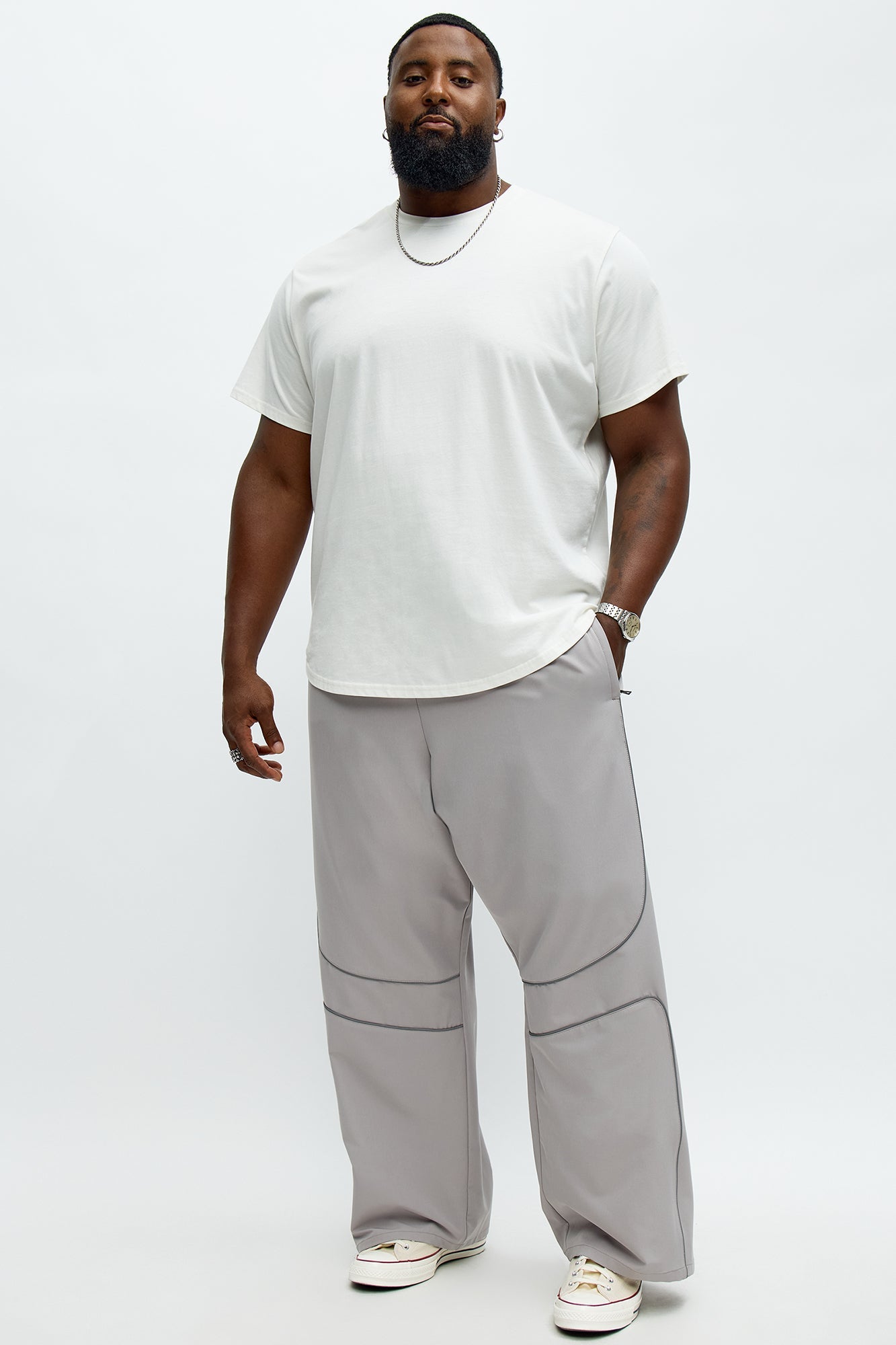 Baggy Calvin Reflective Pants - Grey