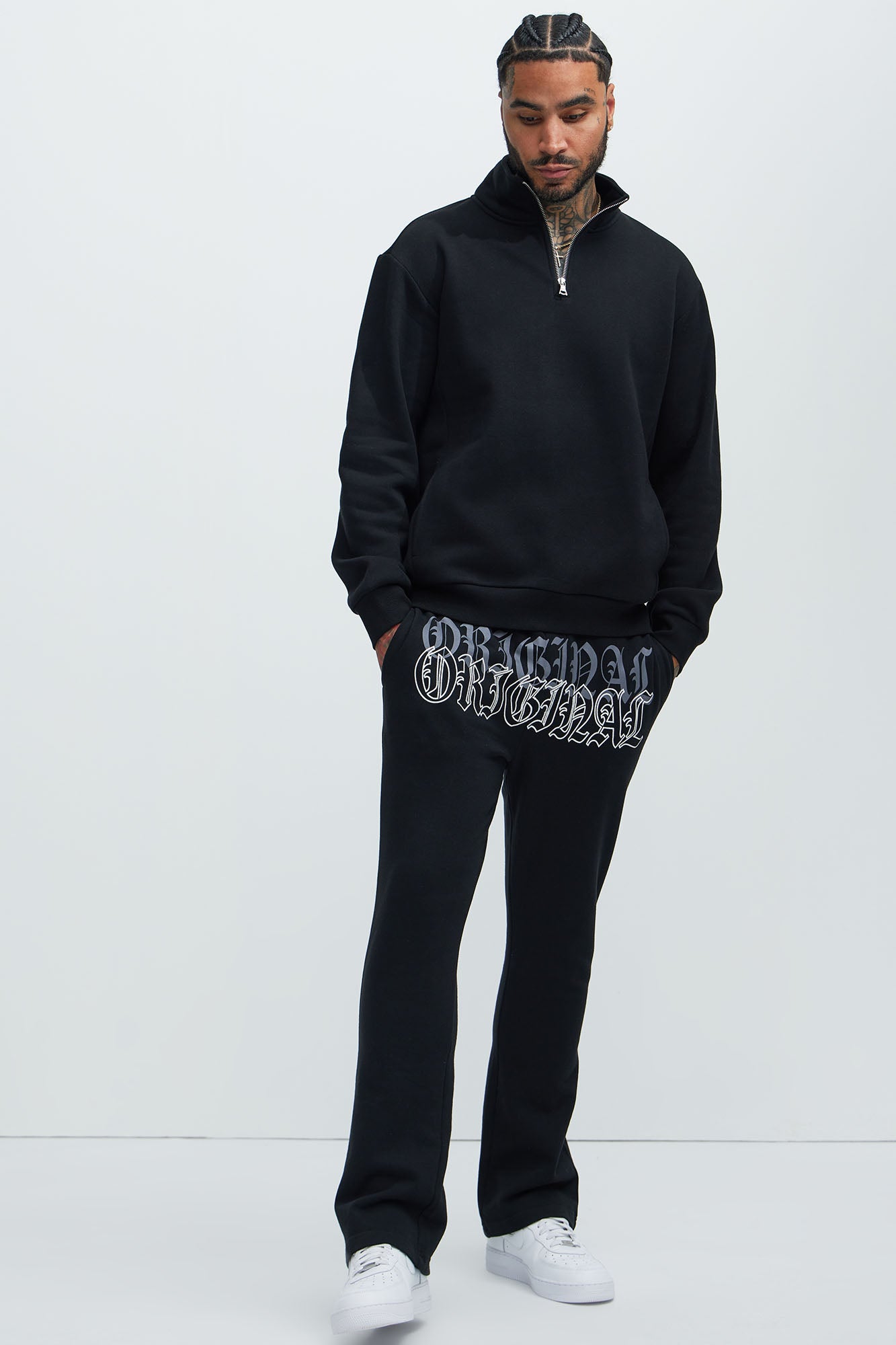 Tyson Quarter Zip Sweatshirt - Black