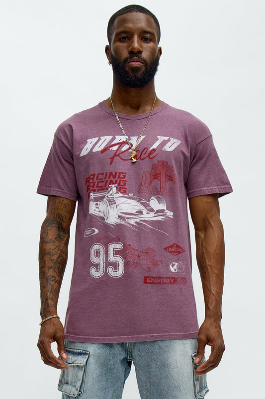 Born To Race Oversized Short Sleeve Tee - Purple