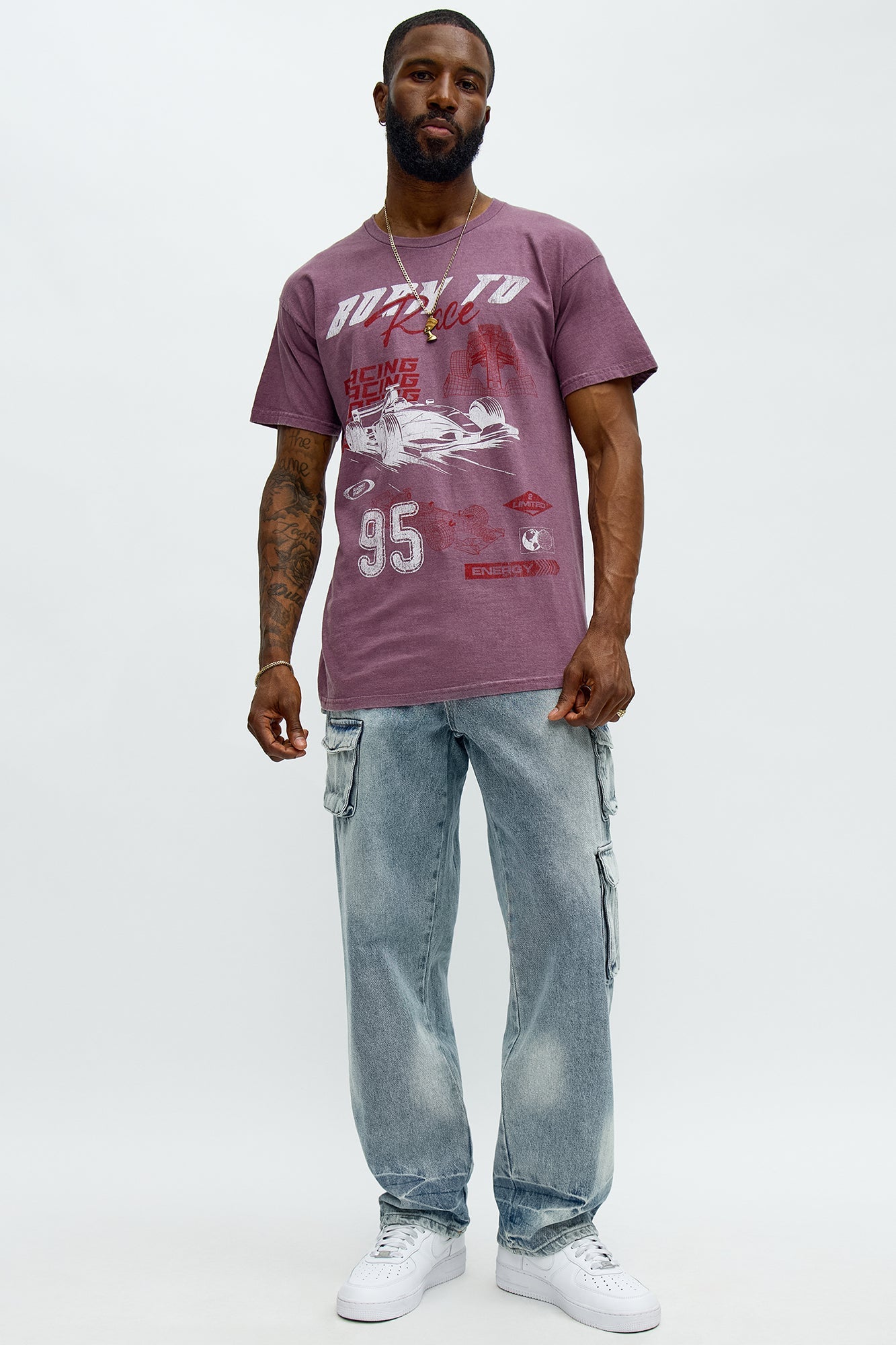 Straight Binded Cargo Jeans - Light Blue Wash