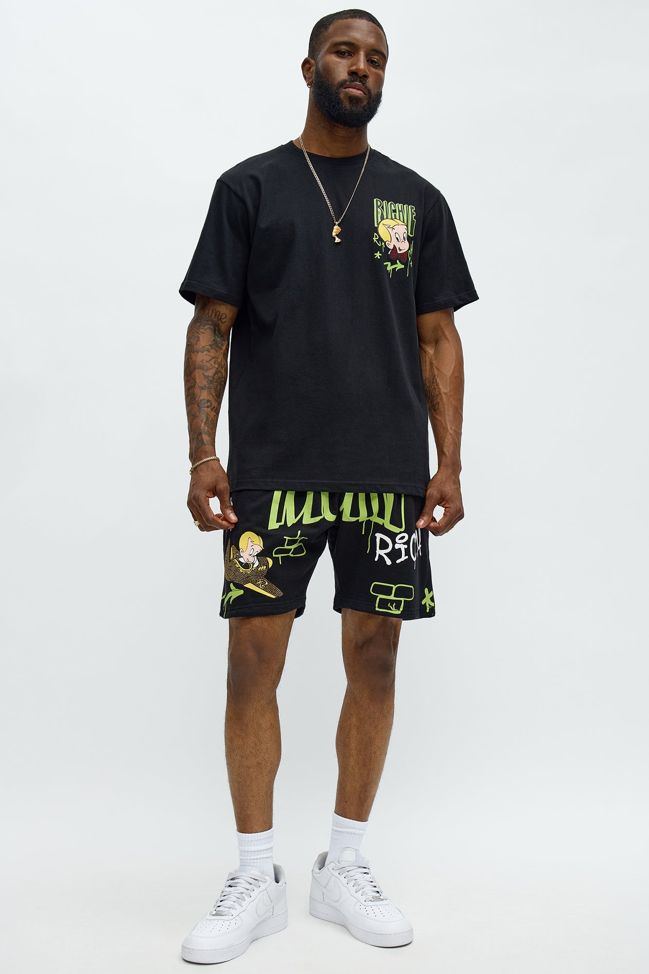 Richie Rich Fly Sweatshorts - Black