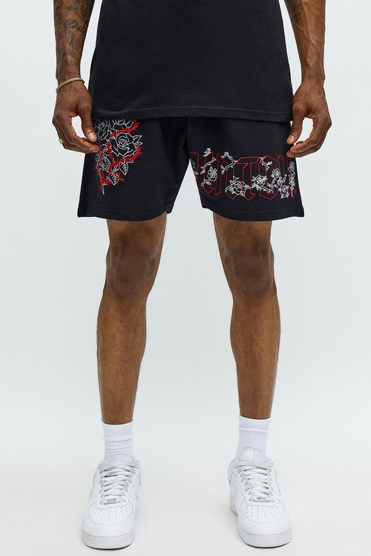 Rose Bundle Sweatshorts - Black