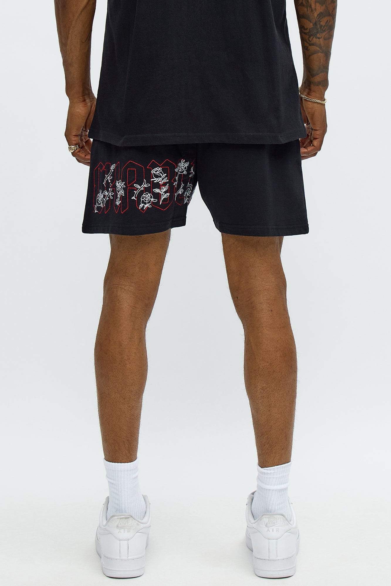 Rose Bundle Sweatshorts - Black