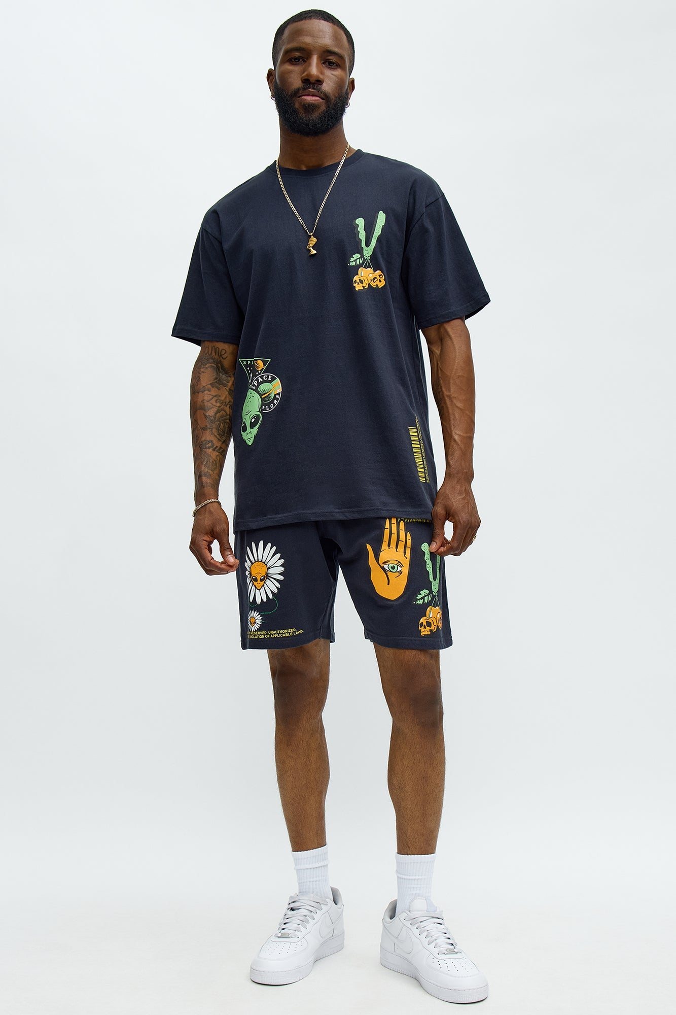 Stack Cash Chase Stars Short Sleeve Tee - Grey