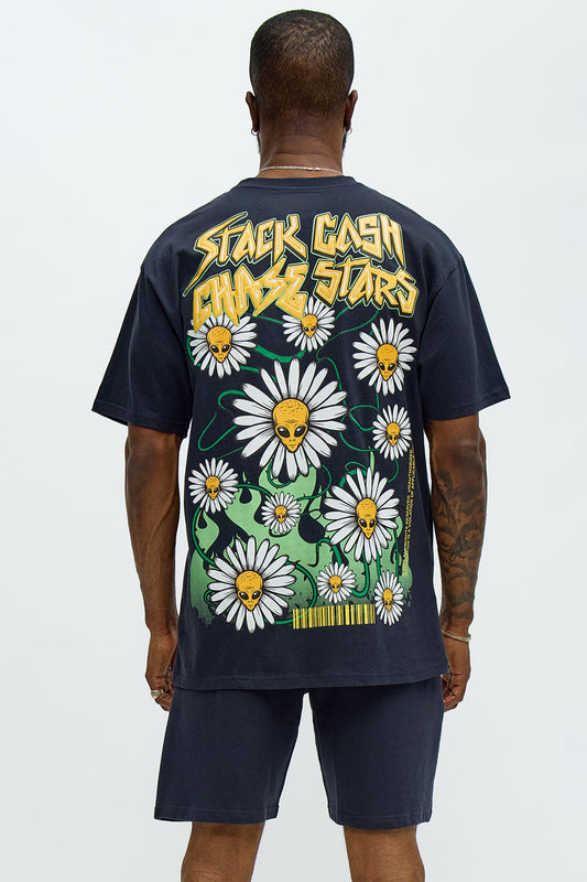 Stack Cash Chase Stars Short Sleeve Tee - Grey