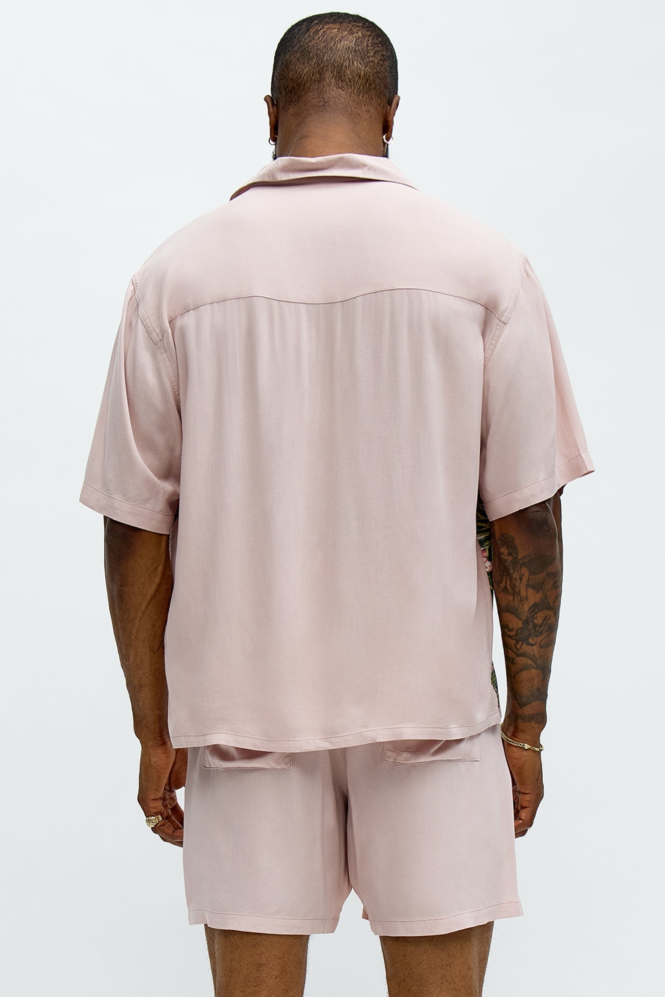 Paradise Set Short Sleeve Button Up Shirt - Pink