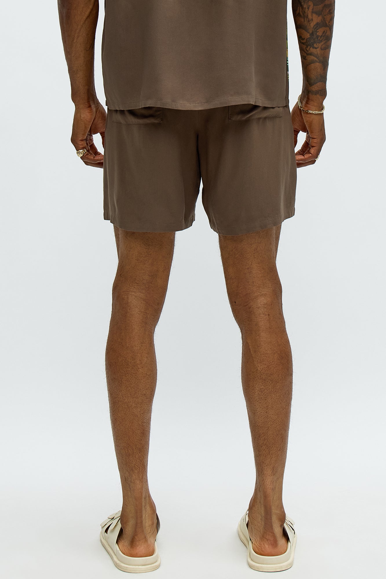 Paradise Set Relaxed Drawstring Short - Brown