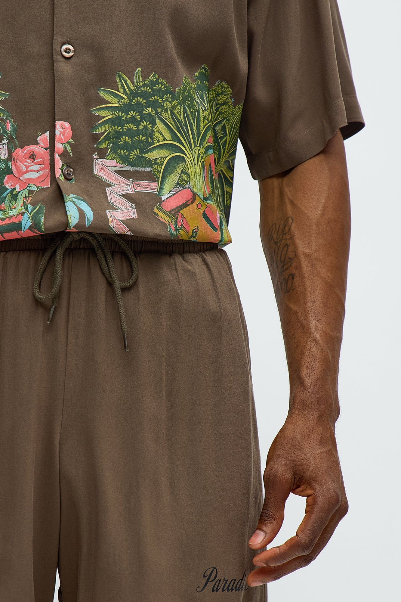 Paradise Set Relaxed Drawstring Short - Brown