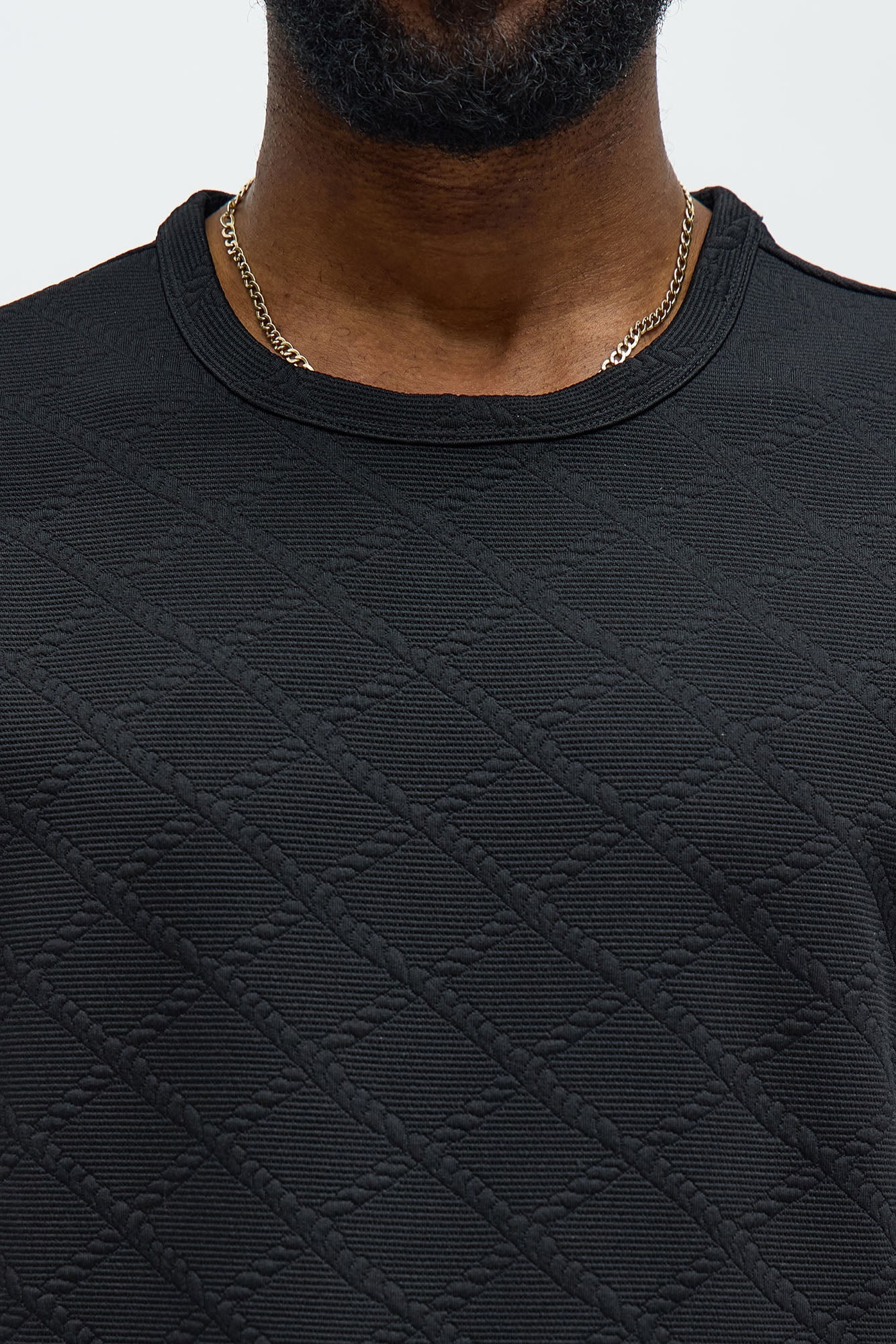 Lingo Textured Relaxed Tee - Black