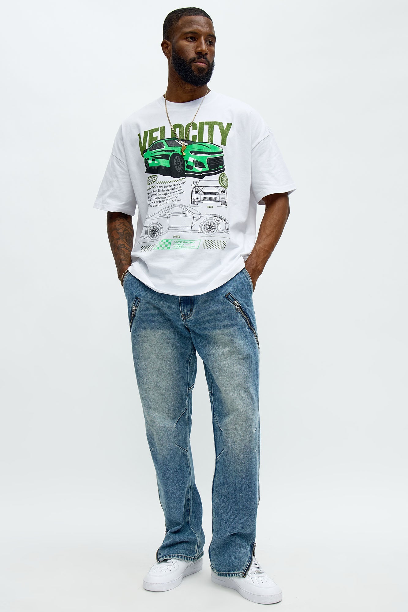 Slim Concrete Grind Paneled Jeans - Dark Wash