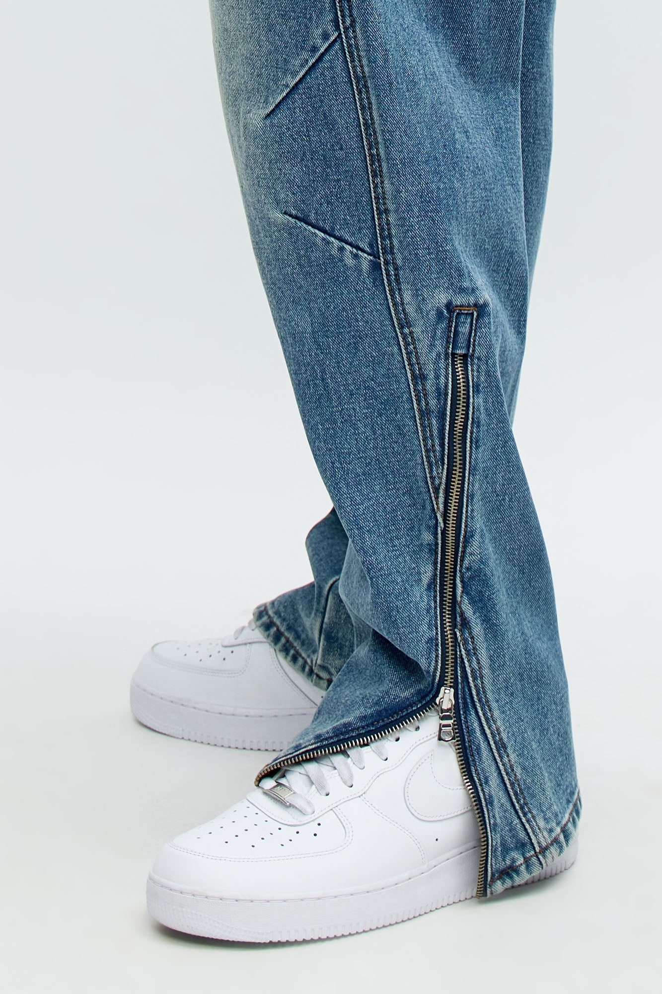 Slim Concrete Grind Paneled Jeans - Dark Wash