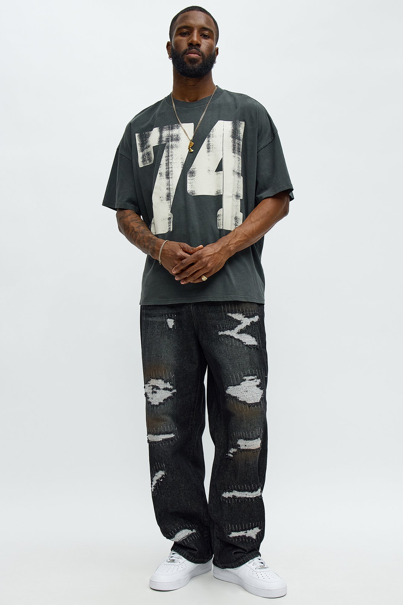 Big 74 Oversized Short Sleeve Tee - Black Wash