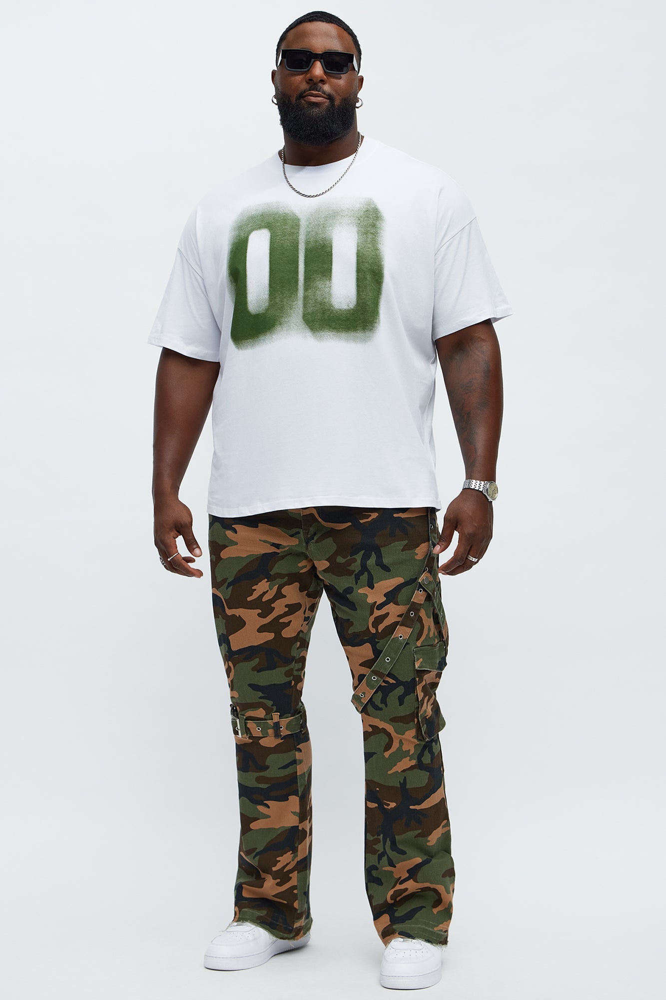 Strap Me Up Stacked Skinny Flare Jeans - Camouflage