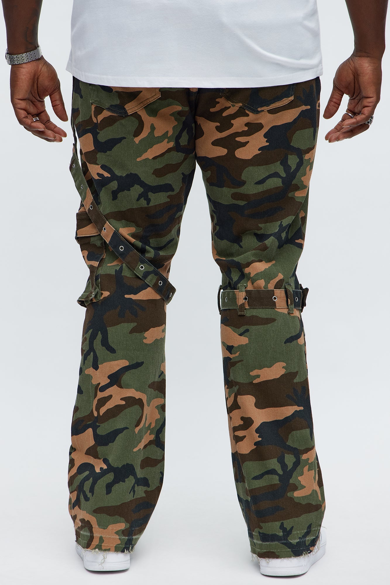 Strap Me Up Stacked Skinny Flare Jeans - Camouflage