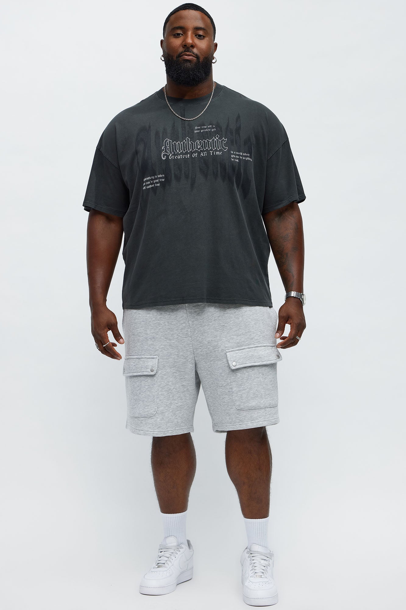 Remain Authentic Oversized Short Sleeve Tee - Black Wash