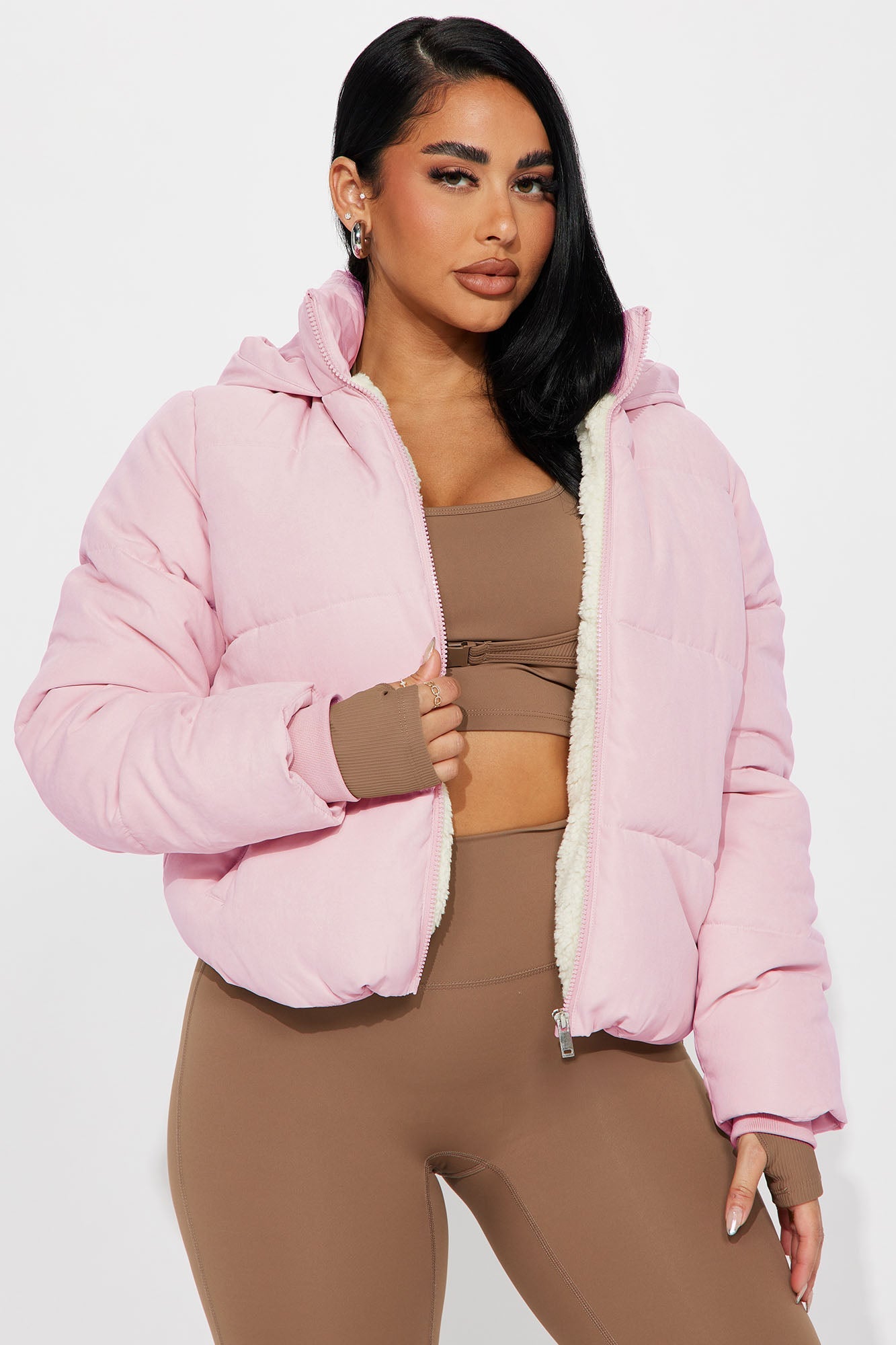 In The Middle Of The City Puffer Jacket - Pink