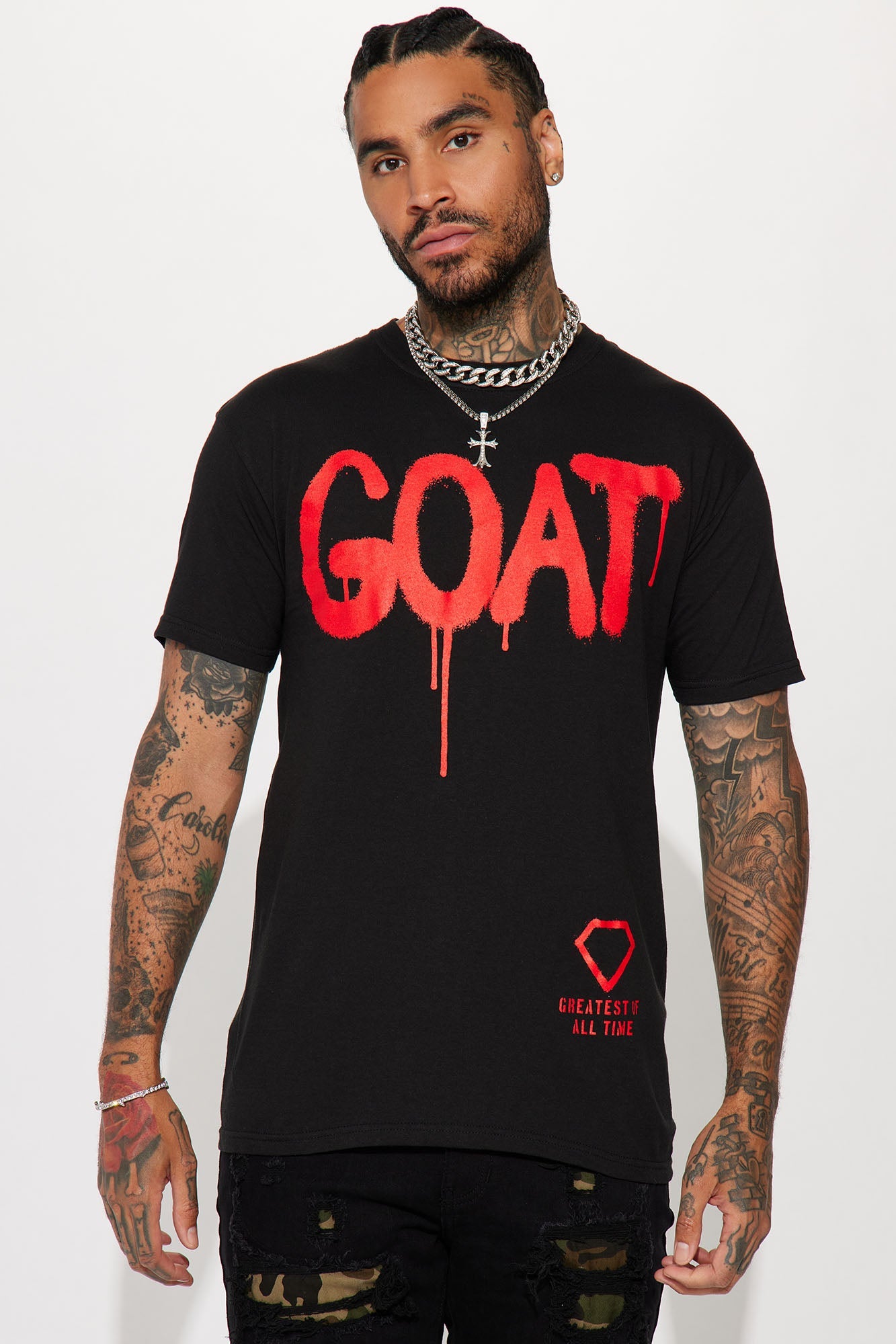 Diamond Goat Short Sleeve Tee - Black