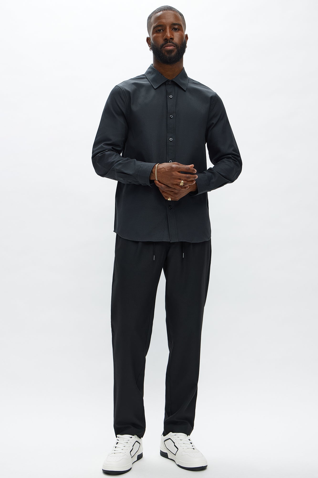 Oxford Long Sleeve Shirt - Black