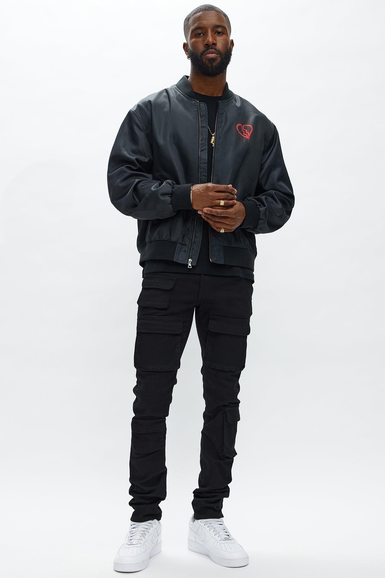 Skinny Pocket Me Cargo Pants - Black