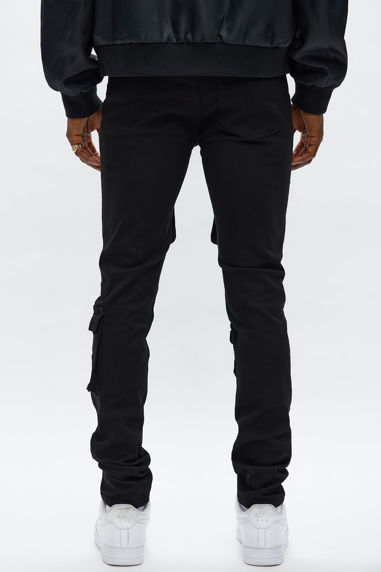 Skinny Pocket Me Cargo Pants - Black