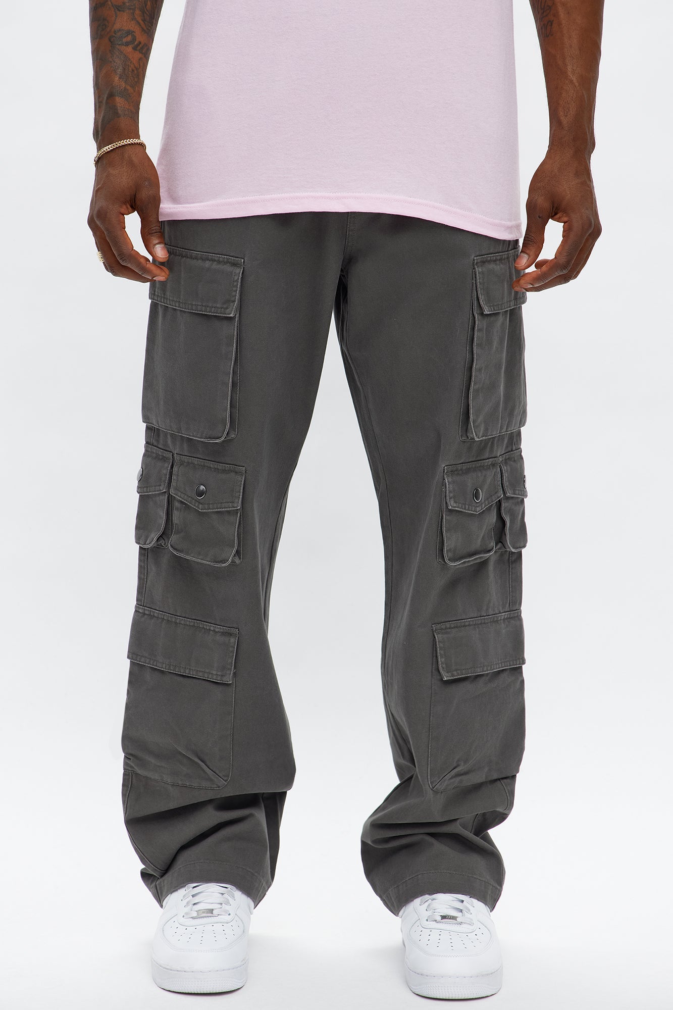 Straight Void Runner Cargo Pants - Charcoal