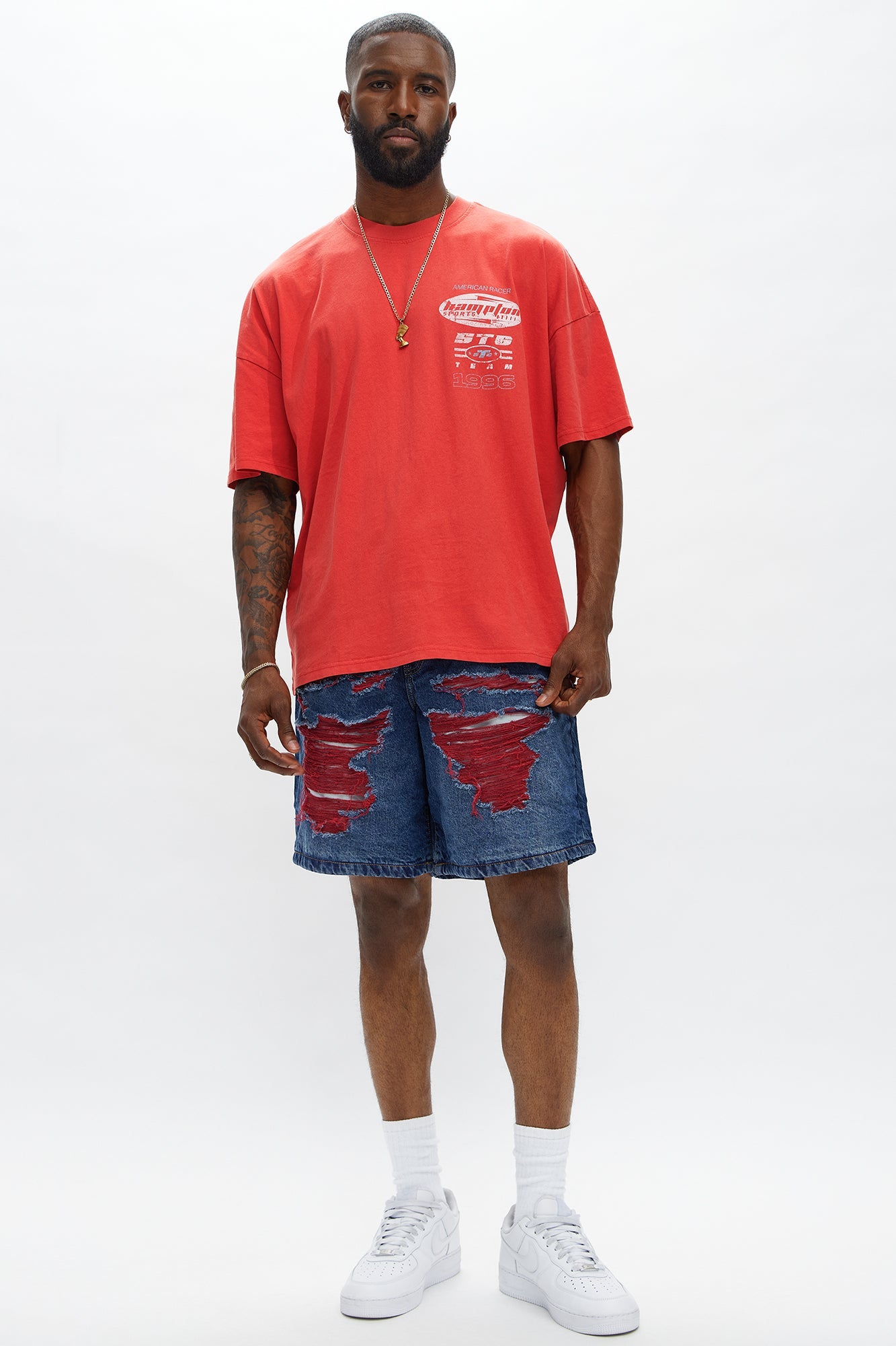 Hampton Sports Oversized Short Sleeve Tee - Red