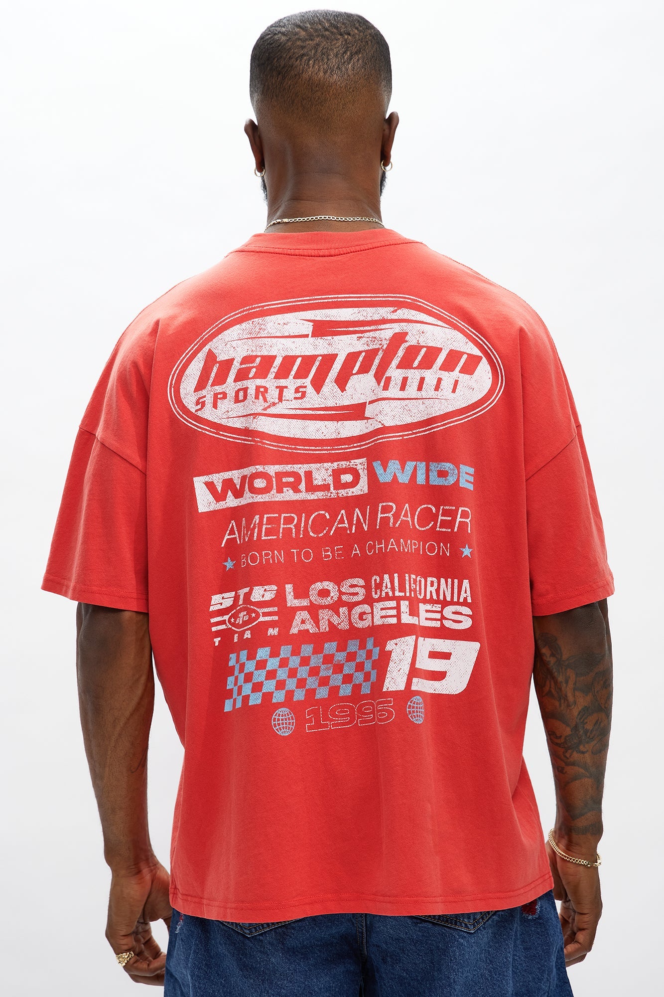 Hampton Sports Oversized Short Sleeve Tee - Red