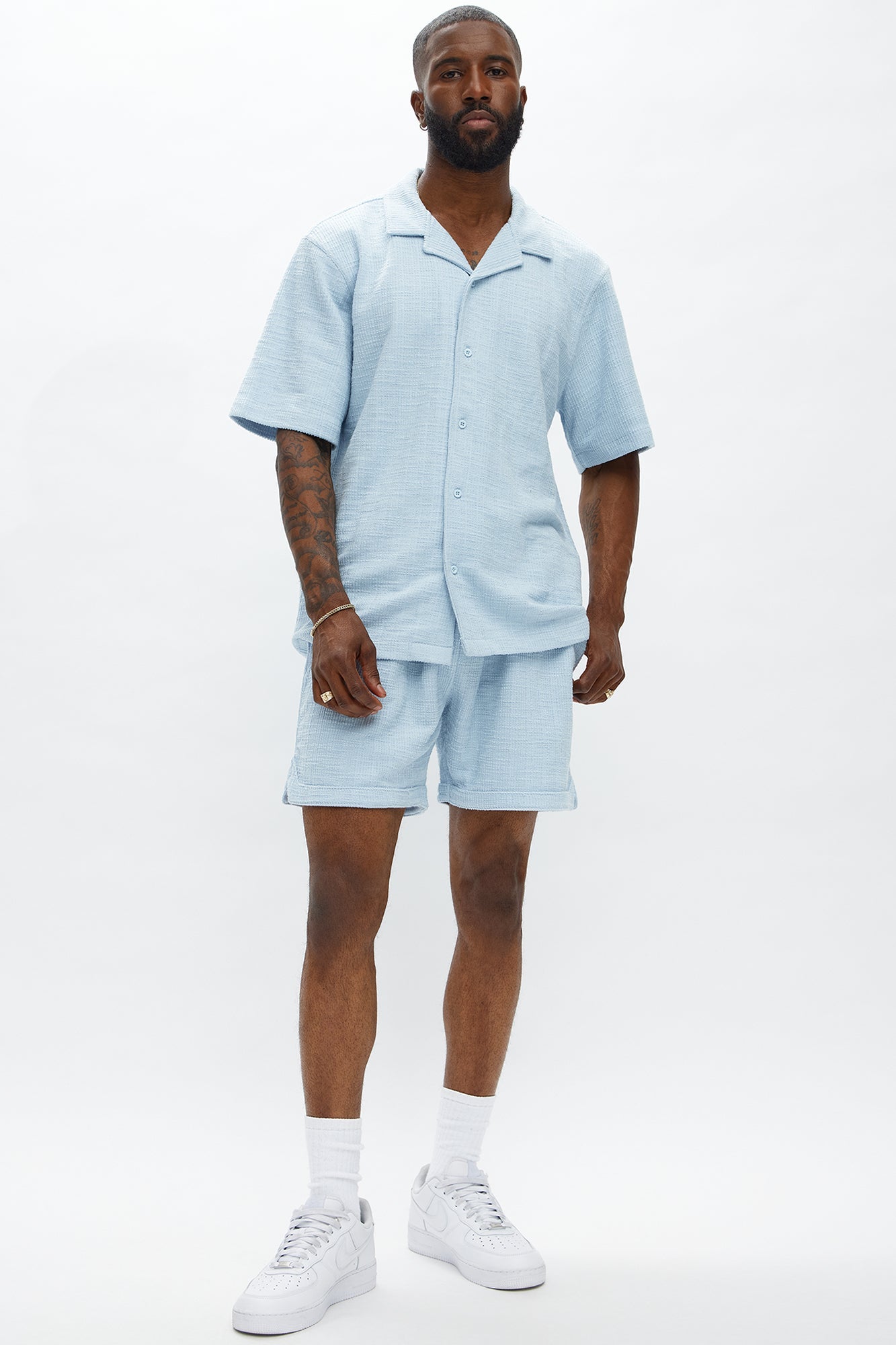 Dean Textured Short - Light Blue