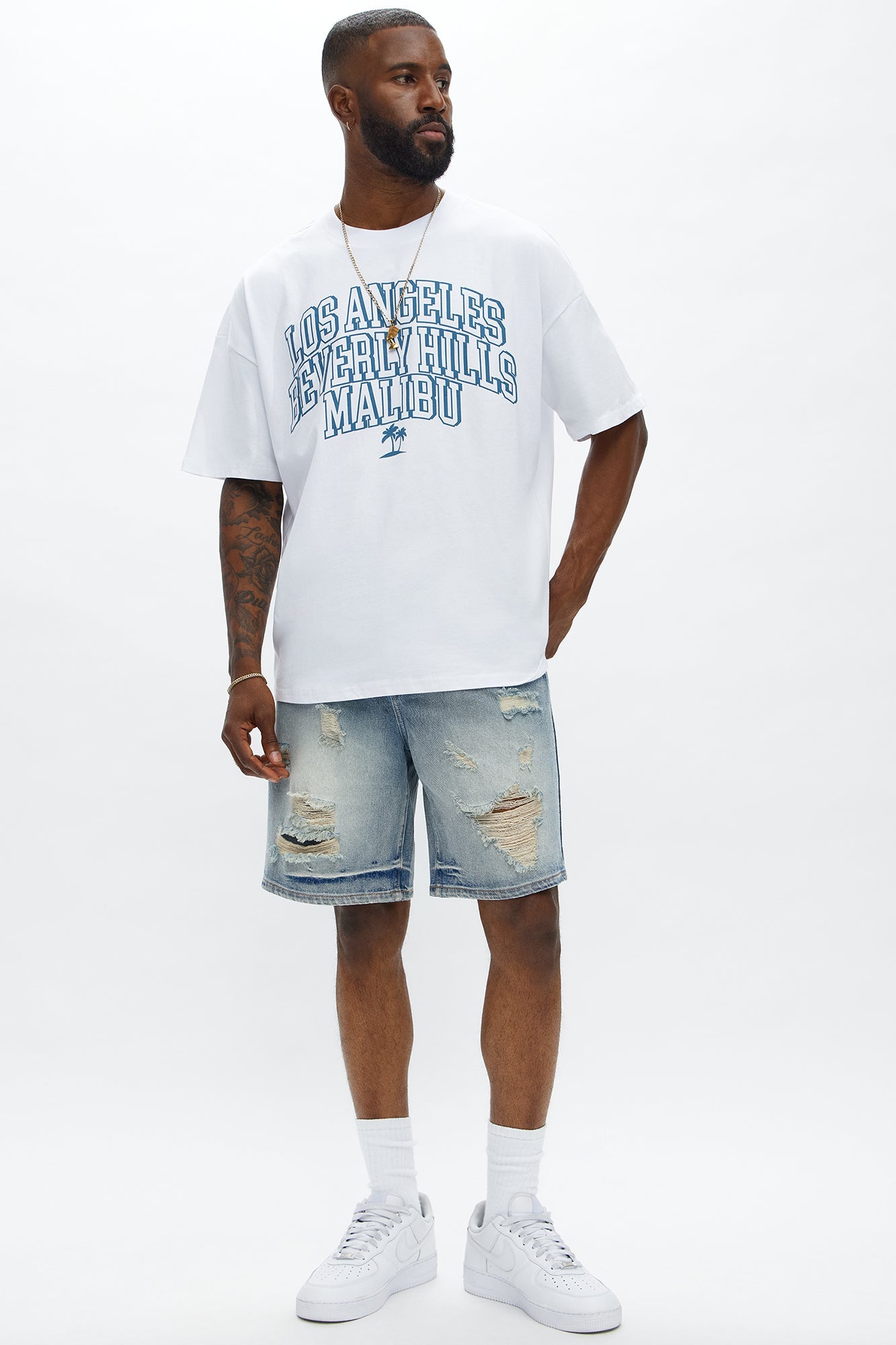 West Luxe Cities Oversized Short Sleeve Tee - White