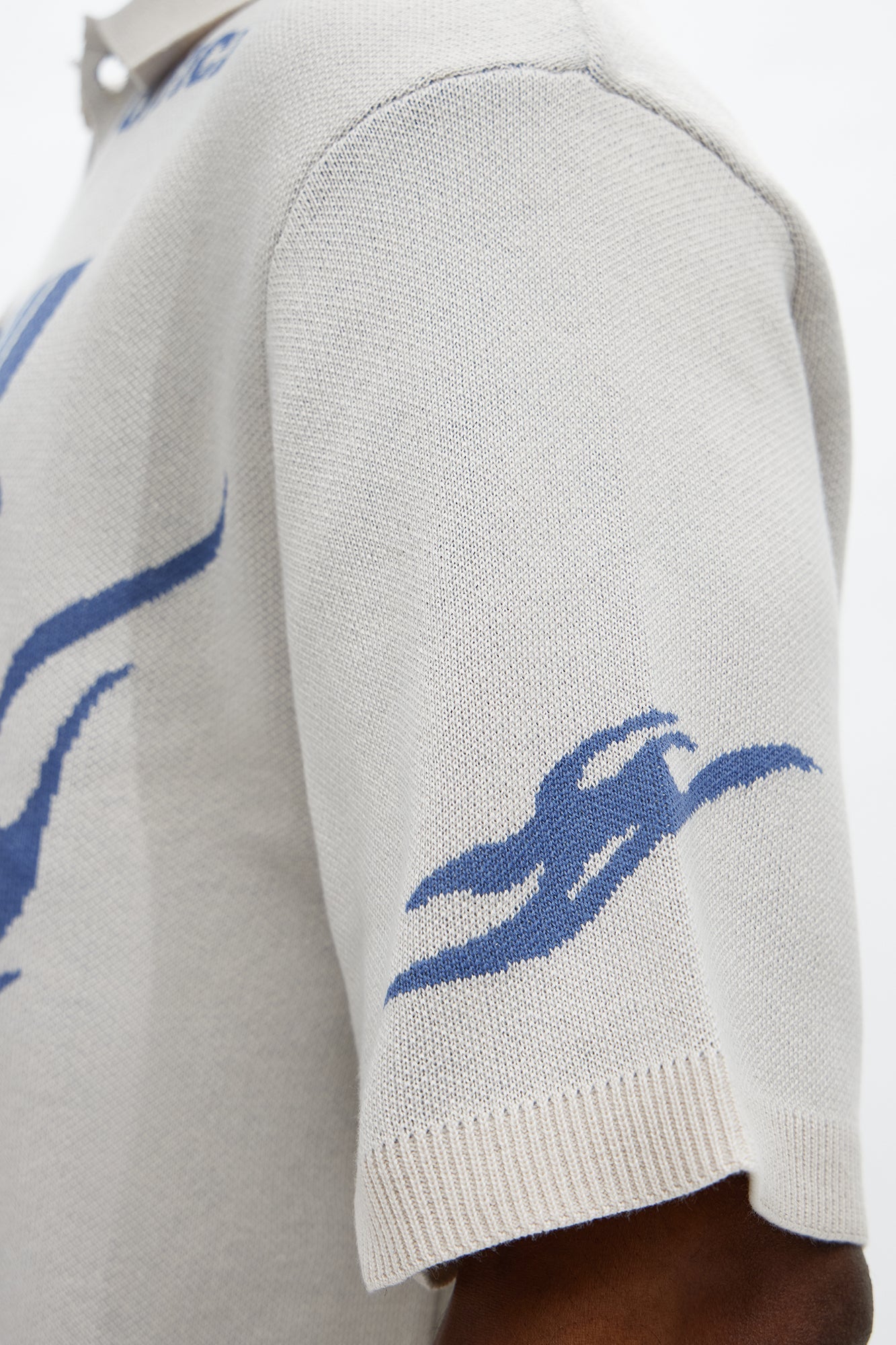 Regular Fit 13 Button Up Sweater Shirt - Cream/combo