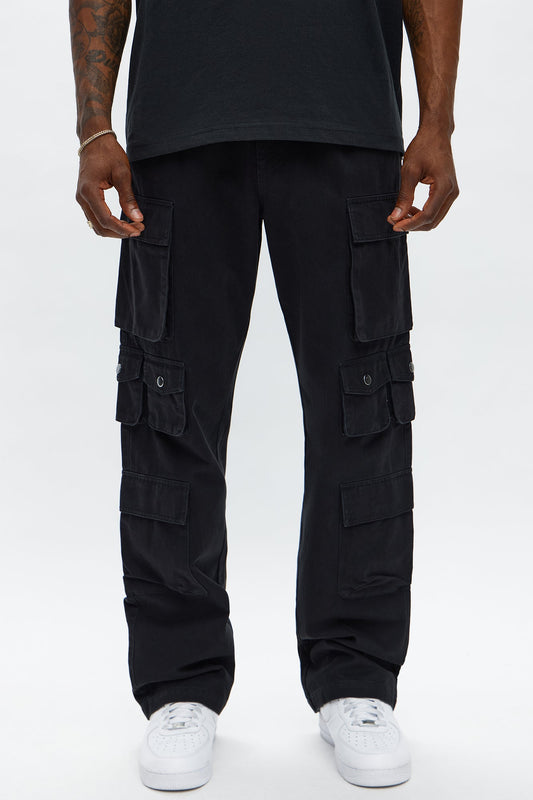 Straight Void Runner Cargo Pants - Black