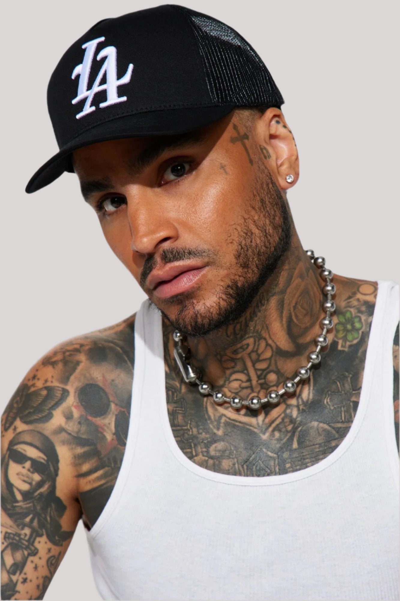 LA Twill Trucker Hat - Black