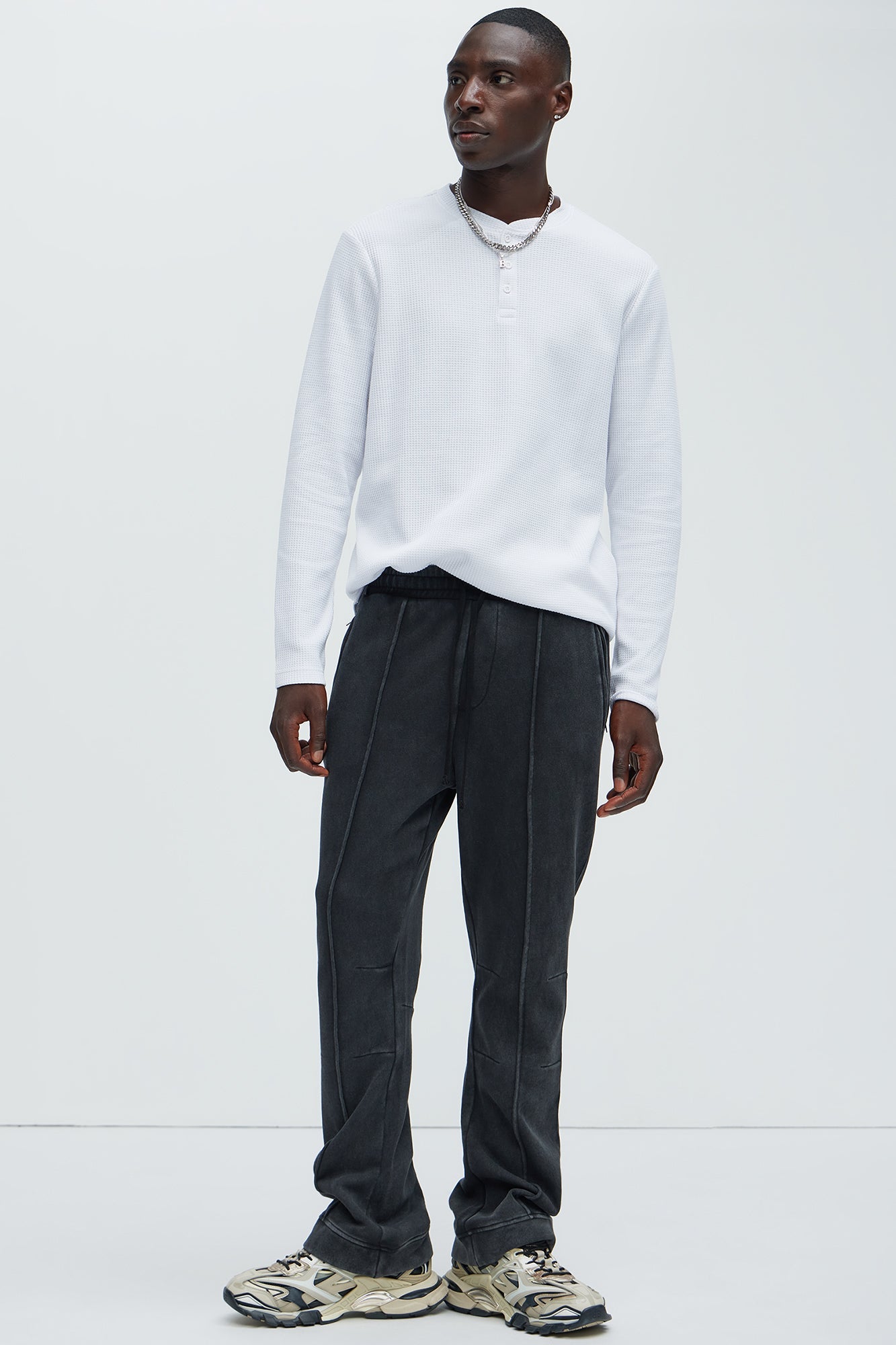 Ian Skinny Flare Sweatpants - Black