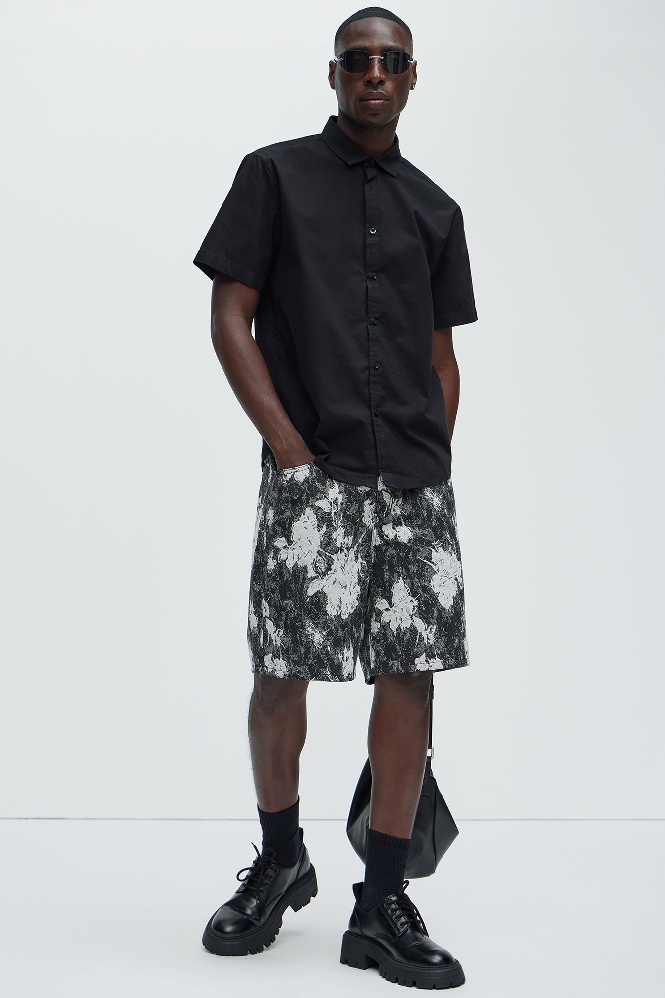 Ryland Short Sleeve Button Up Shirt - Black