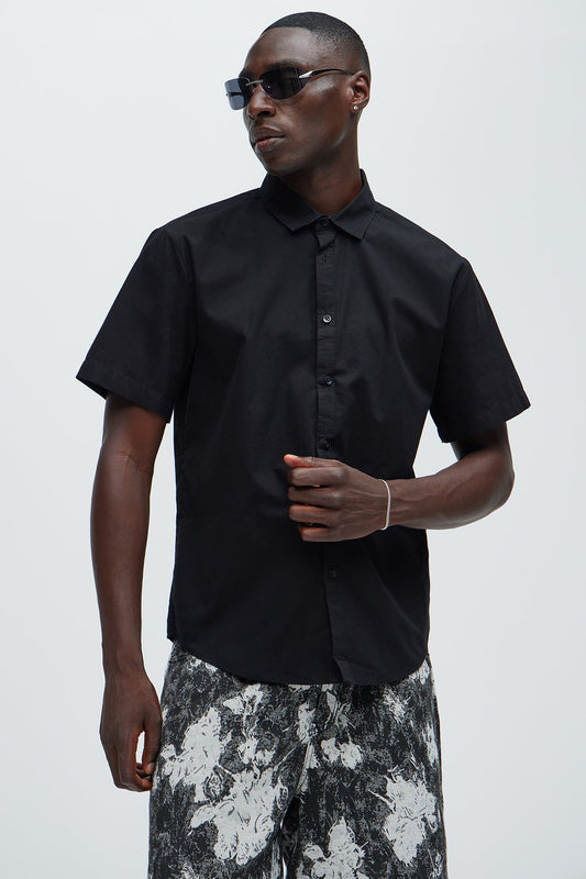 Ryland Short Sleeve Button Up Shirt - Black