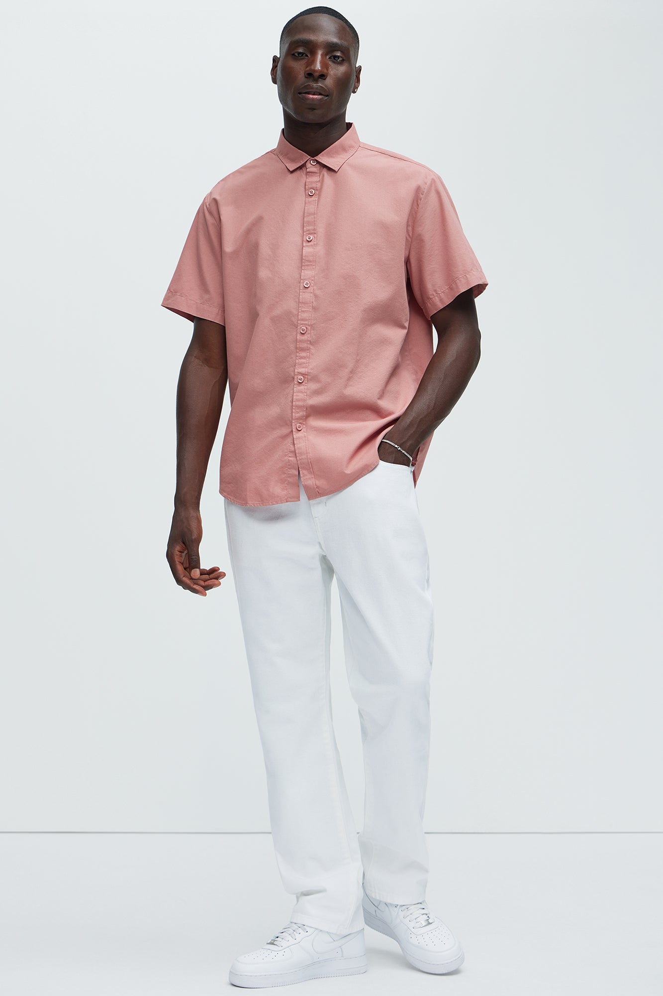 Ryland Short Sleeve Button Up Shirt - Mauve