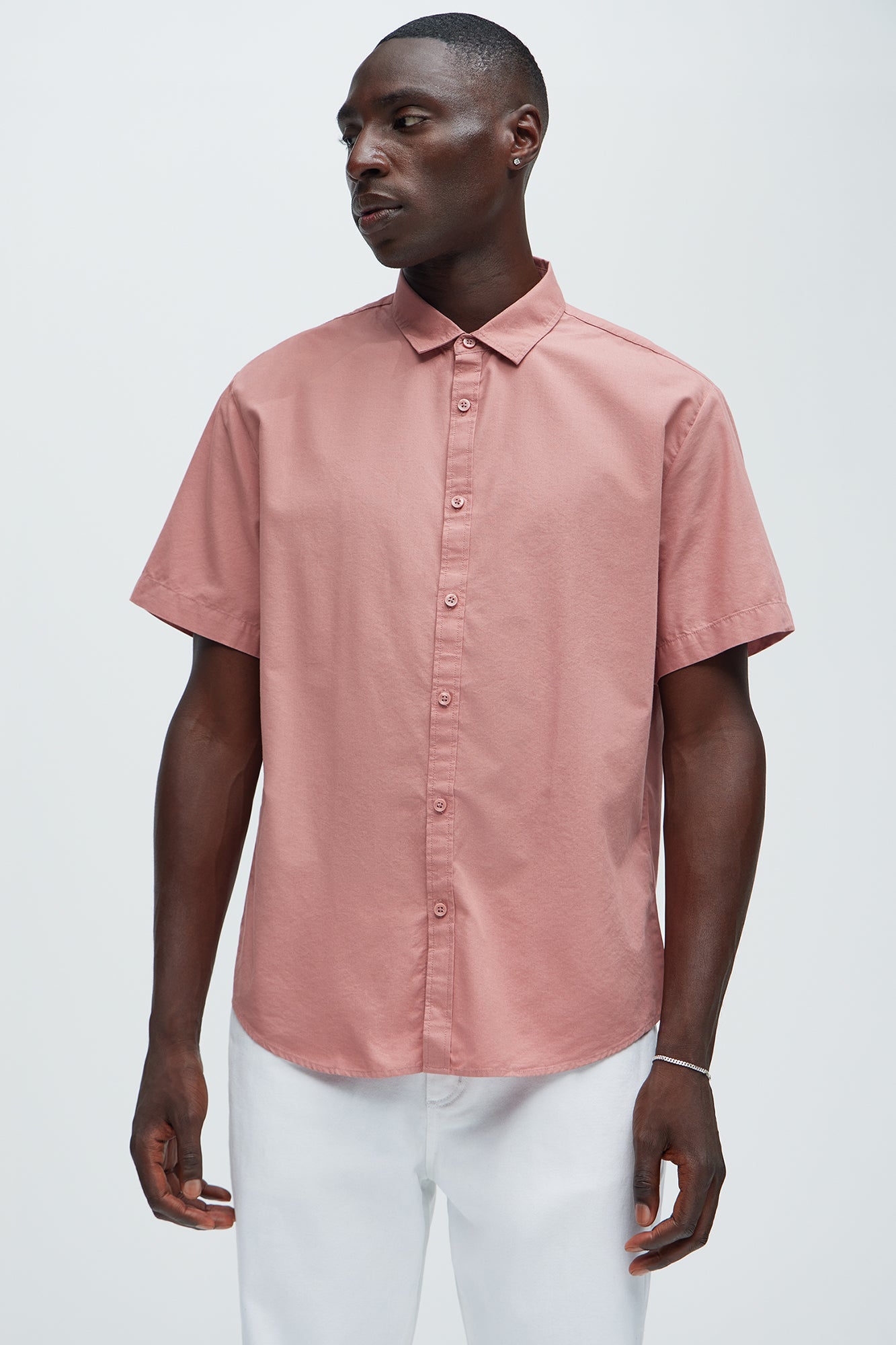 Ryland Short Sleeve Button Up Shirt - Mauve