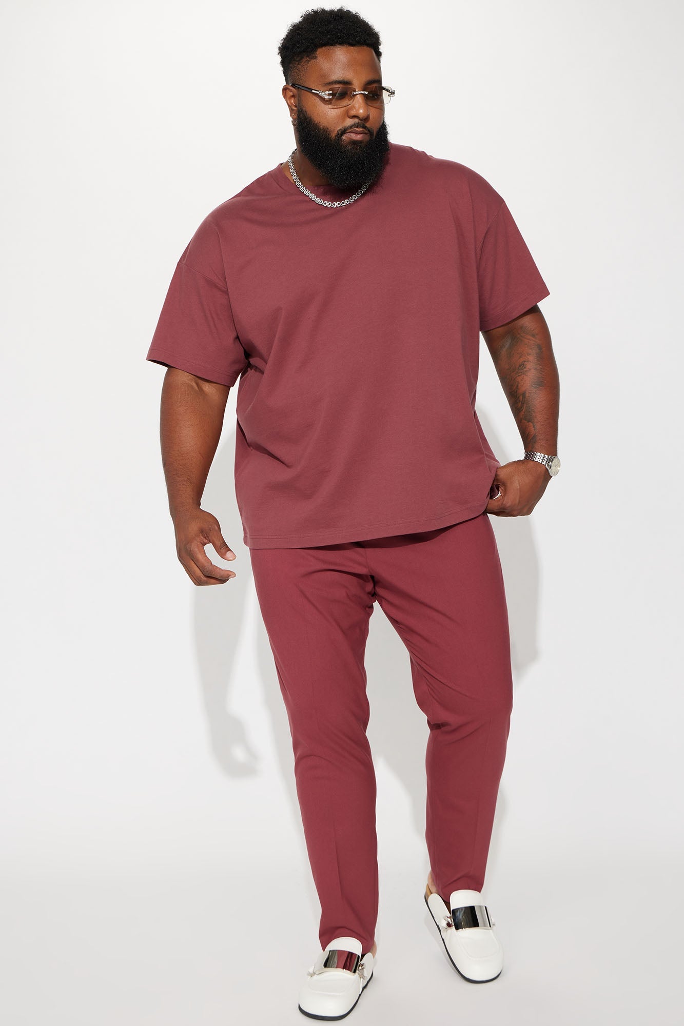 The Modern Stretch Slim Trouser - Burgundy
