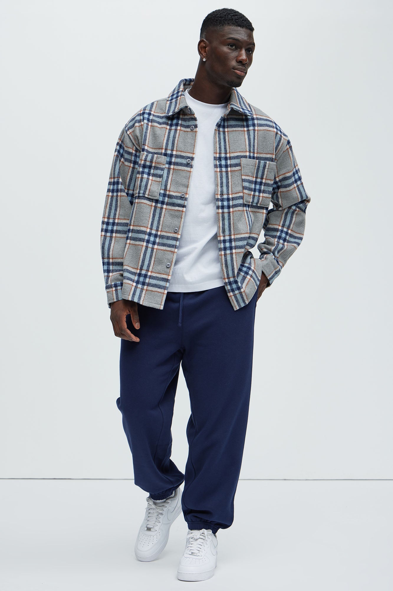 Come See Me Plaid Shacket - Blue
