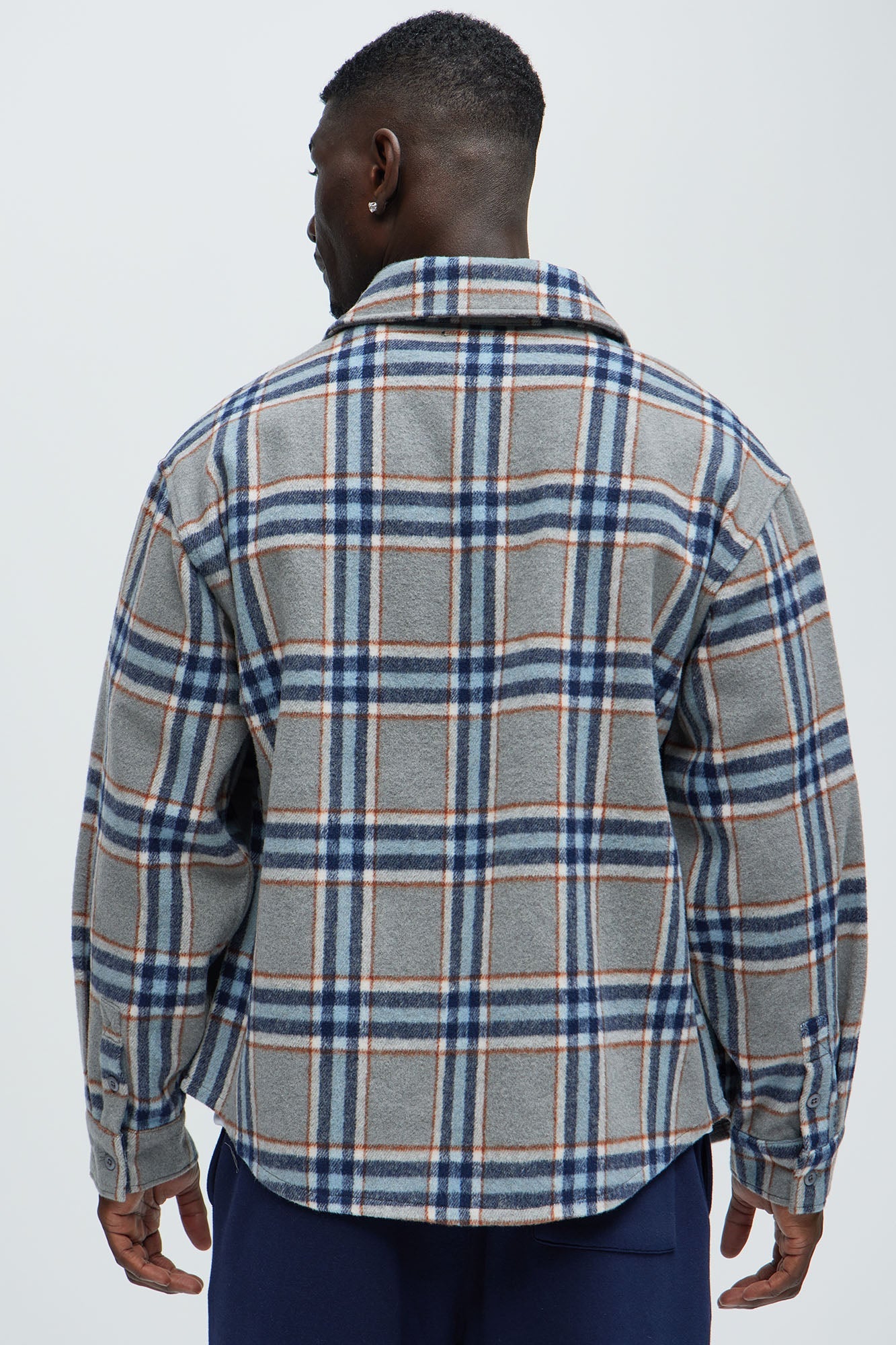 Come See Me Plaid Shacket - Blue