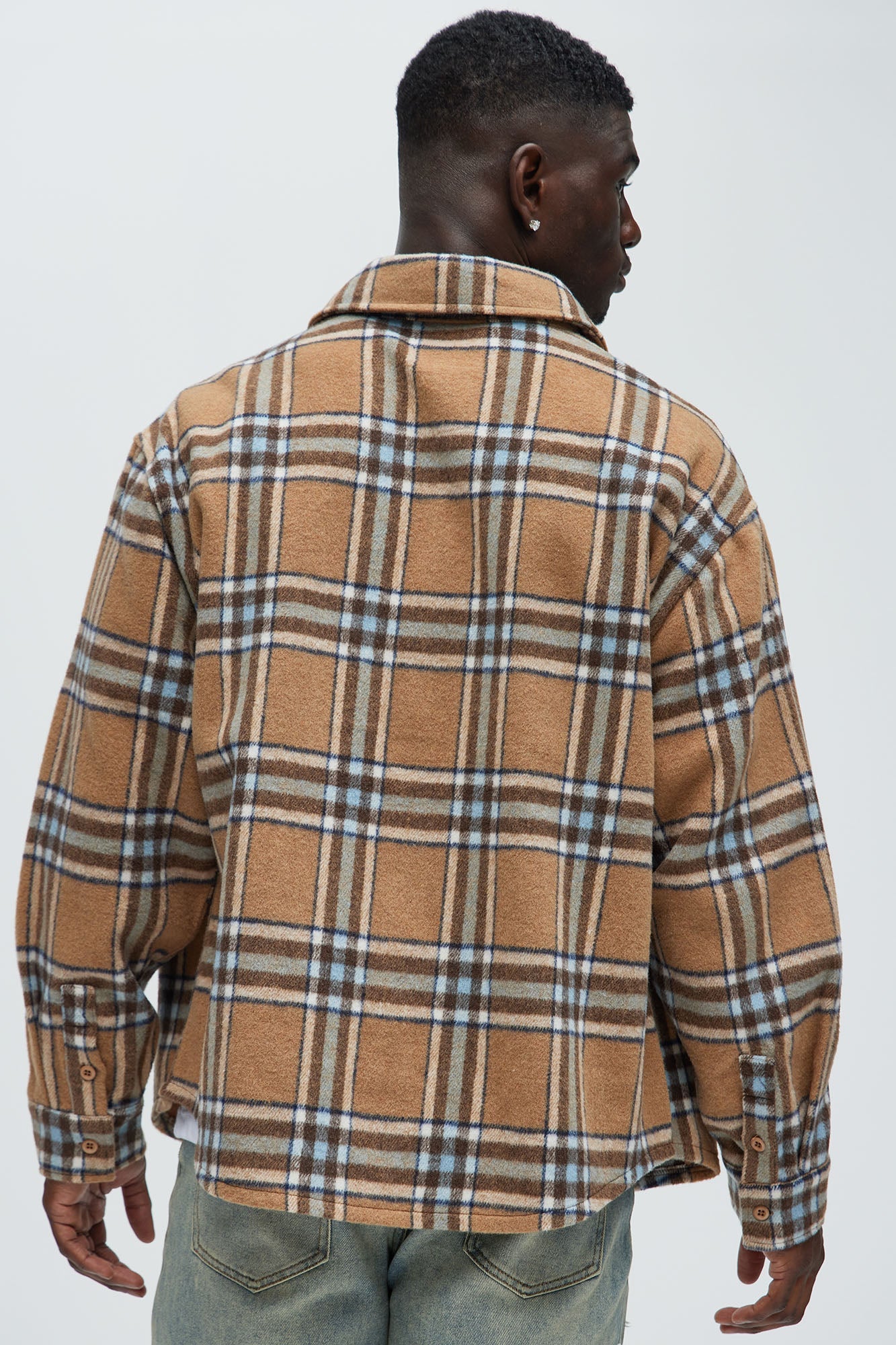 Come See Me Plaid Shacket - Beige