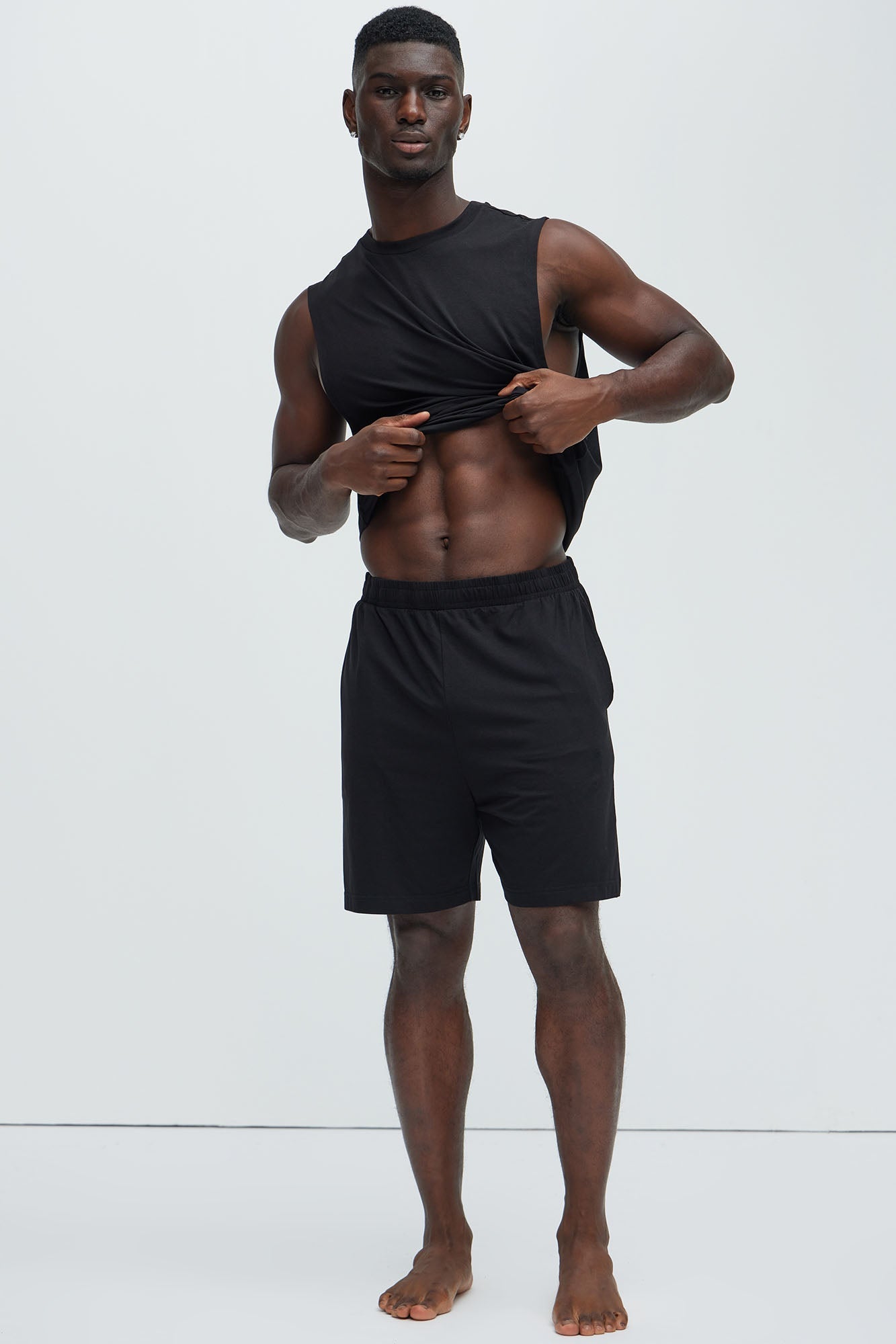 Essential Modal Lounge Sleeveless Muscle Tee - Black