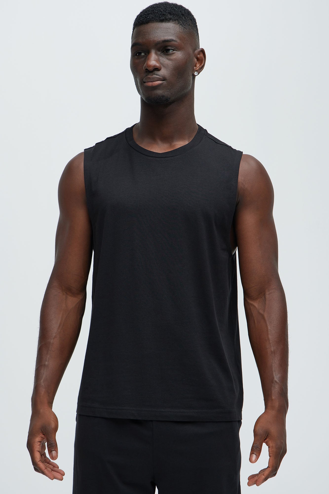 Essential Modal Lounge Sleeveless Muscle Tee - Black