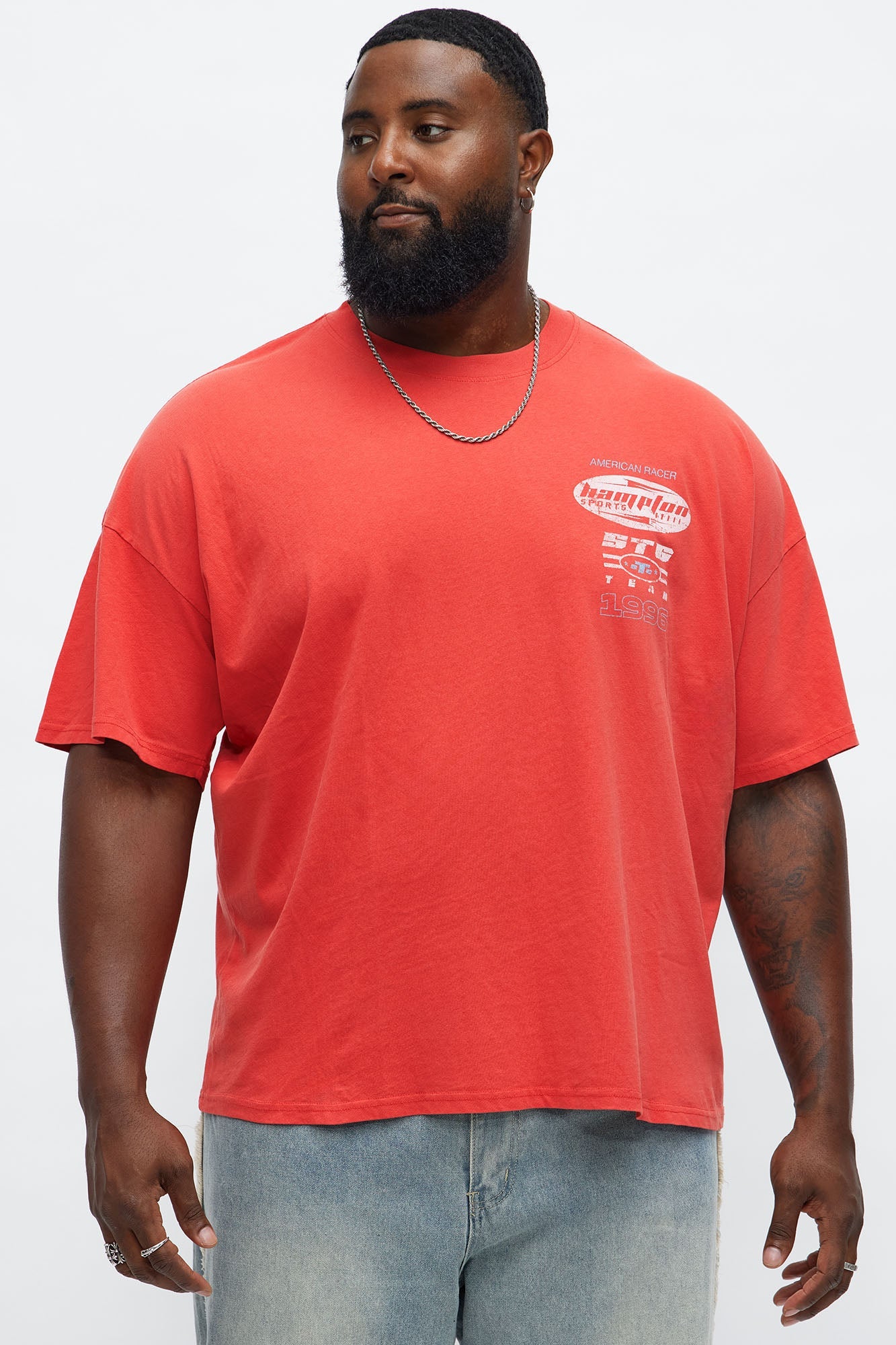 Hampton Sports Oversized Short Sleeve Tee - Red