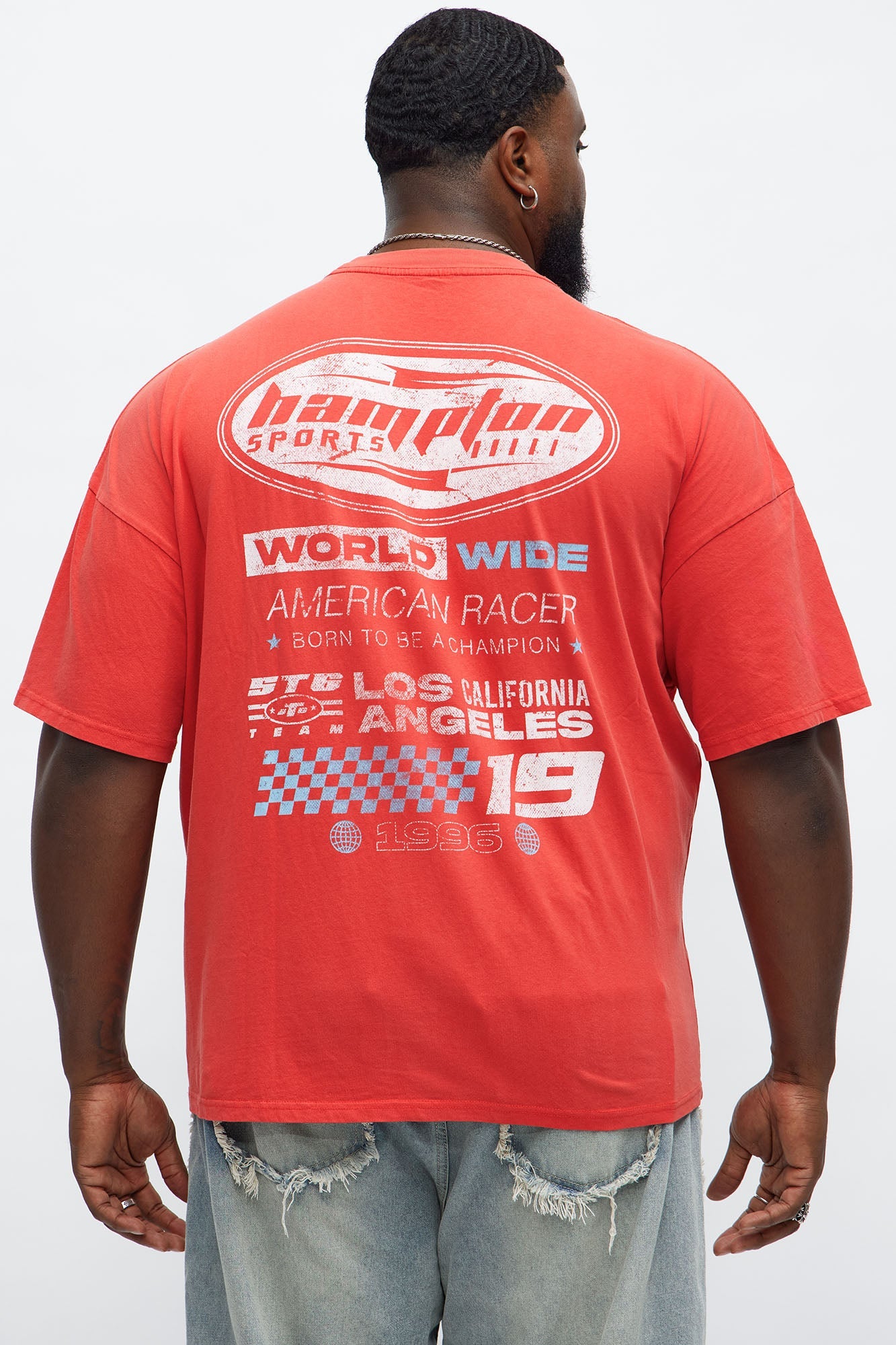 Hampton Sports Oversized Short Sleeve Tee - Red