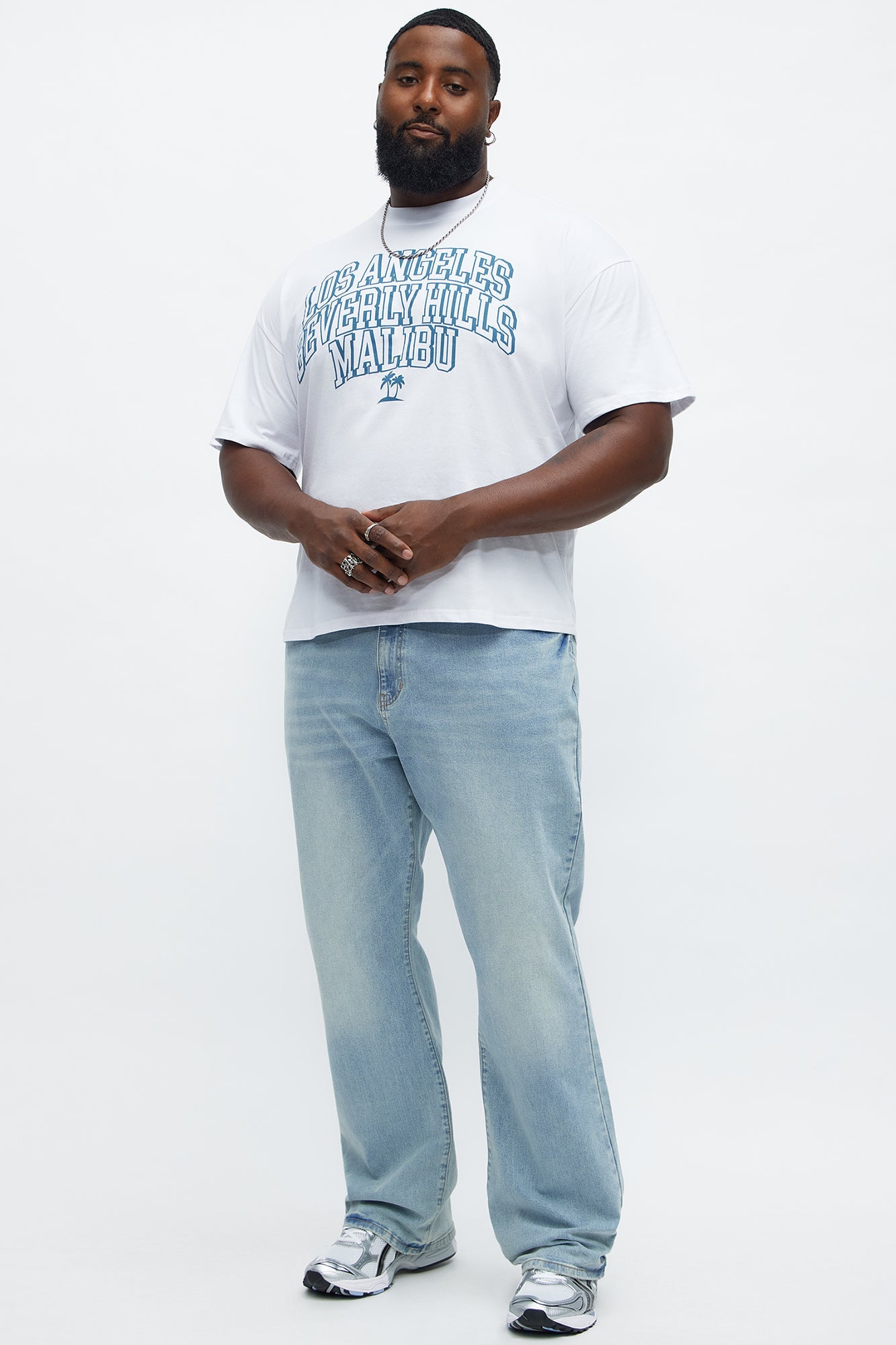 Stacked Slim Flare Lowkey I'm Vibing Jeans - Light Blue Wash