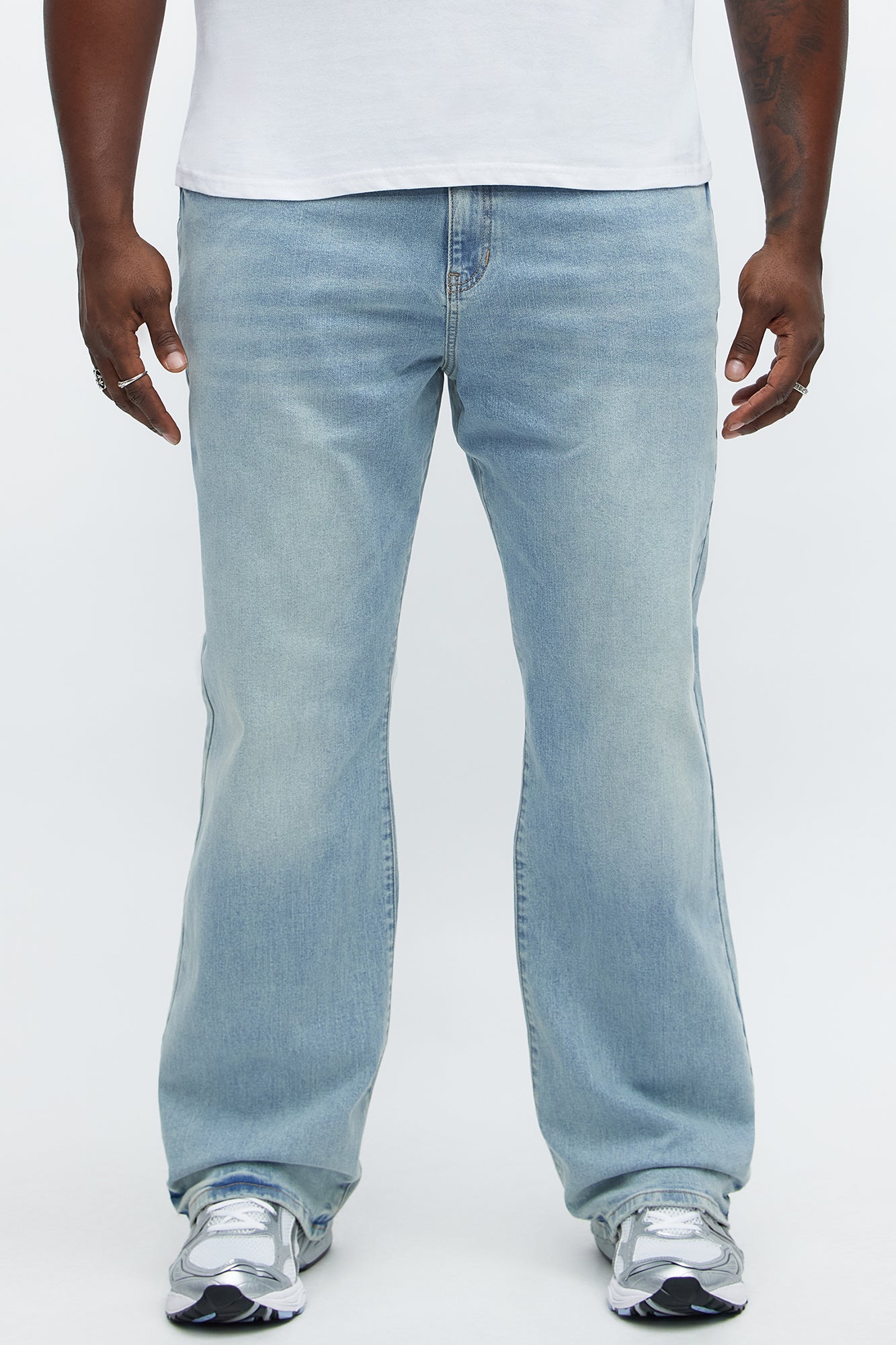 Stacked Slim Flare Lowkey I'm Vibing Jeans - Light Blue Wash