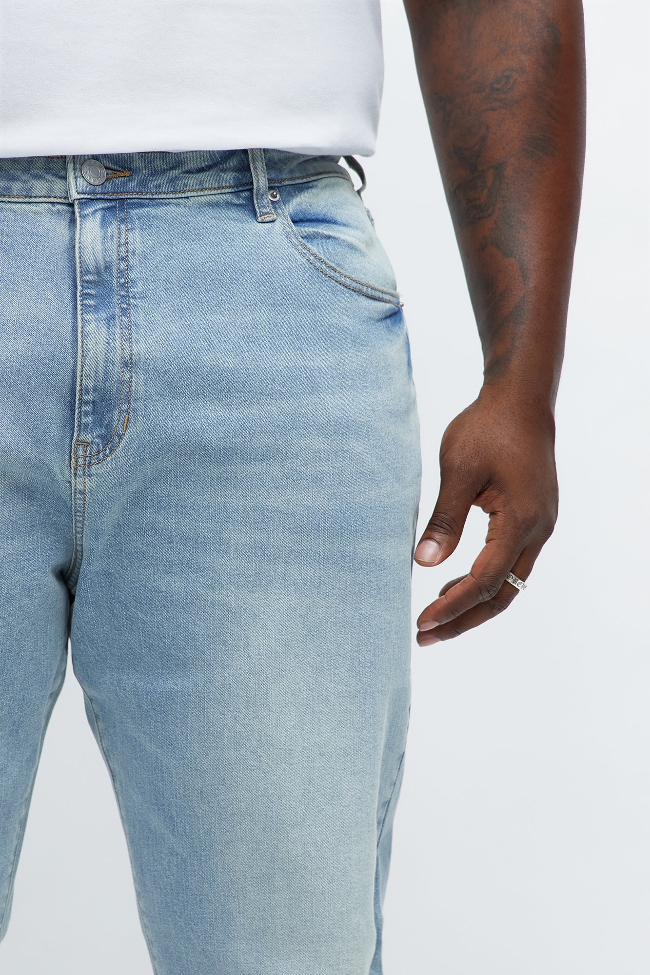 Stacked Slim Flare Lowkey I'm Vibing Jeans - Light Blue Wash